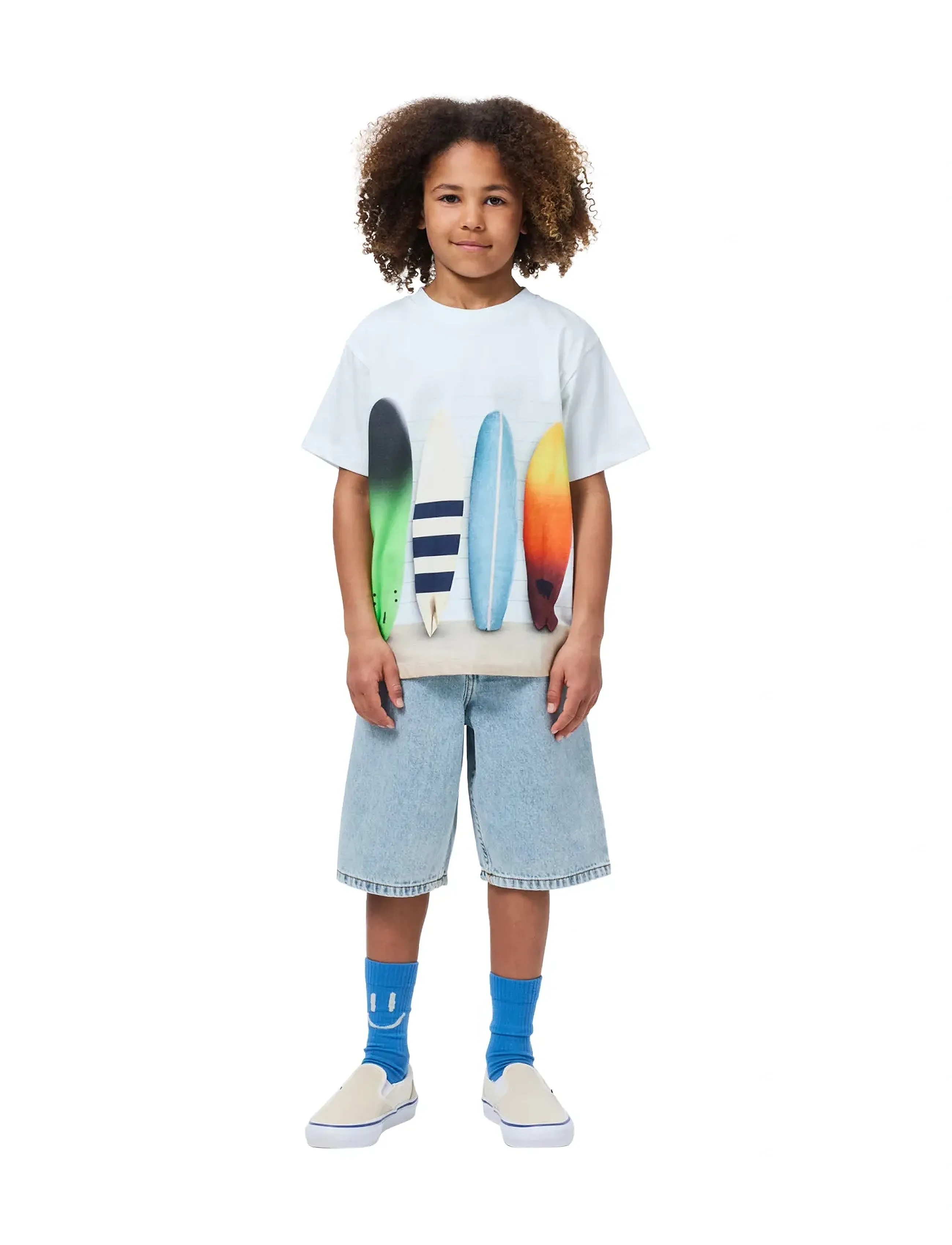 Molo Riley, Børn, Dinosaurprint T-shirt, Hvid, Str: 104