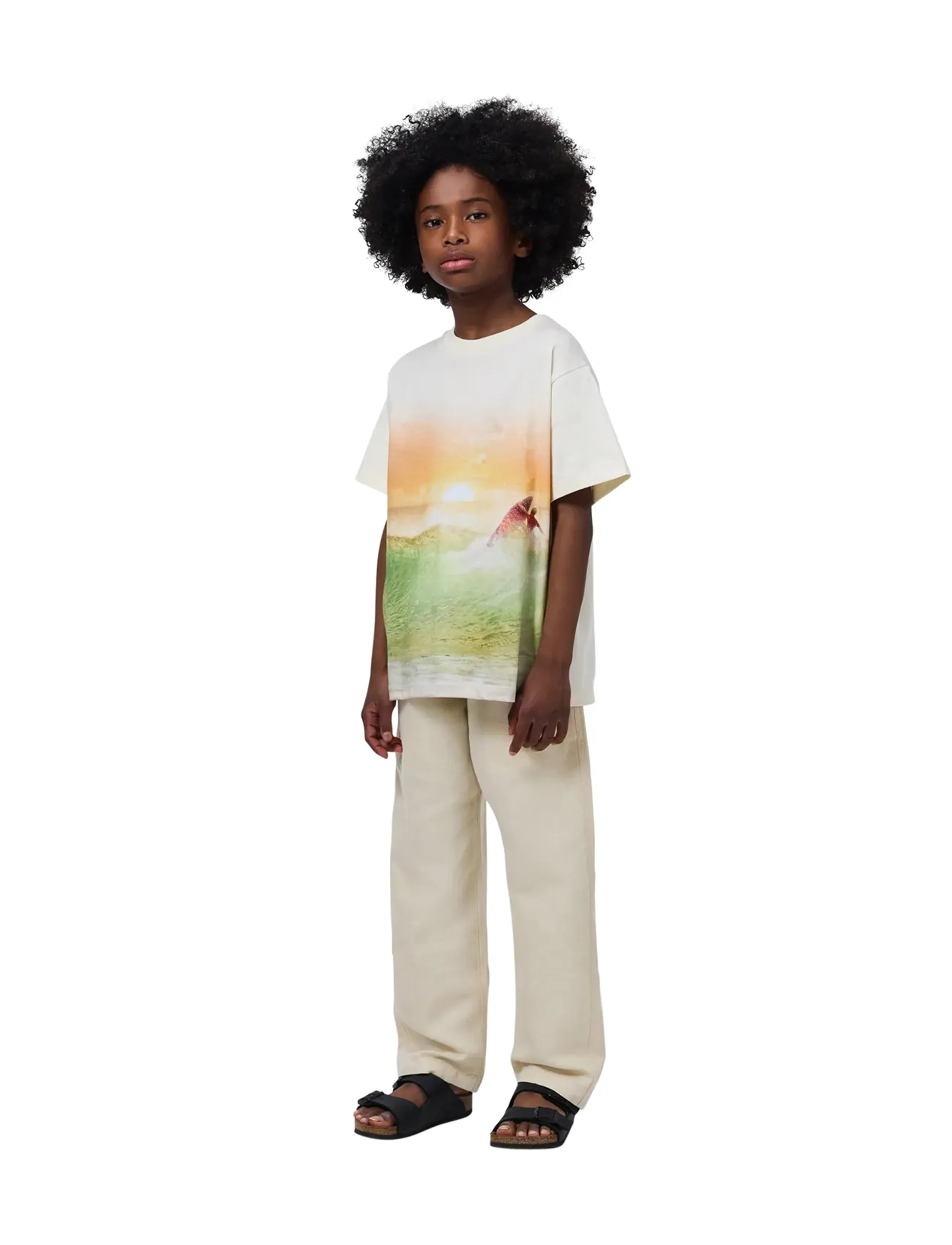 Molo Riley, 128, T-shirts, Creme - Short-sleeved, Kinder