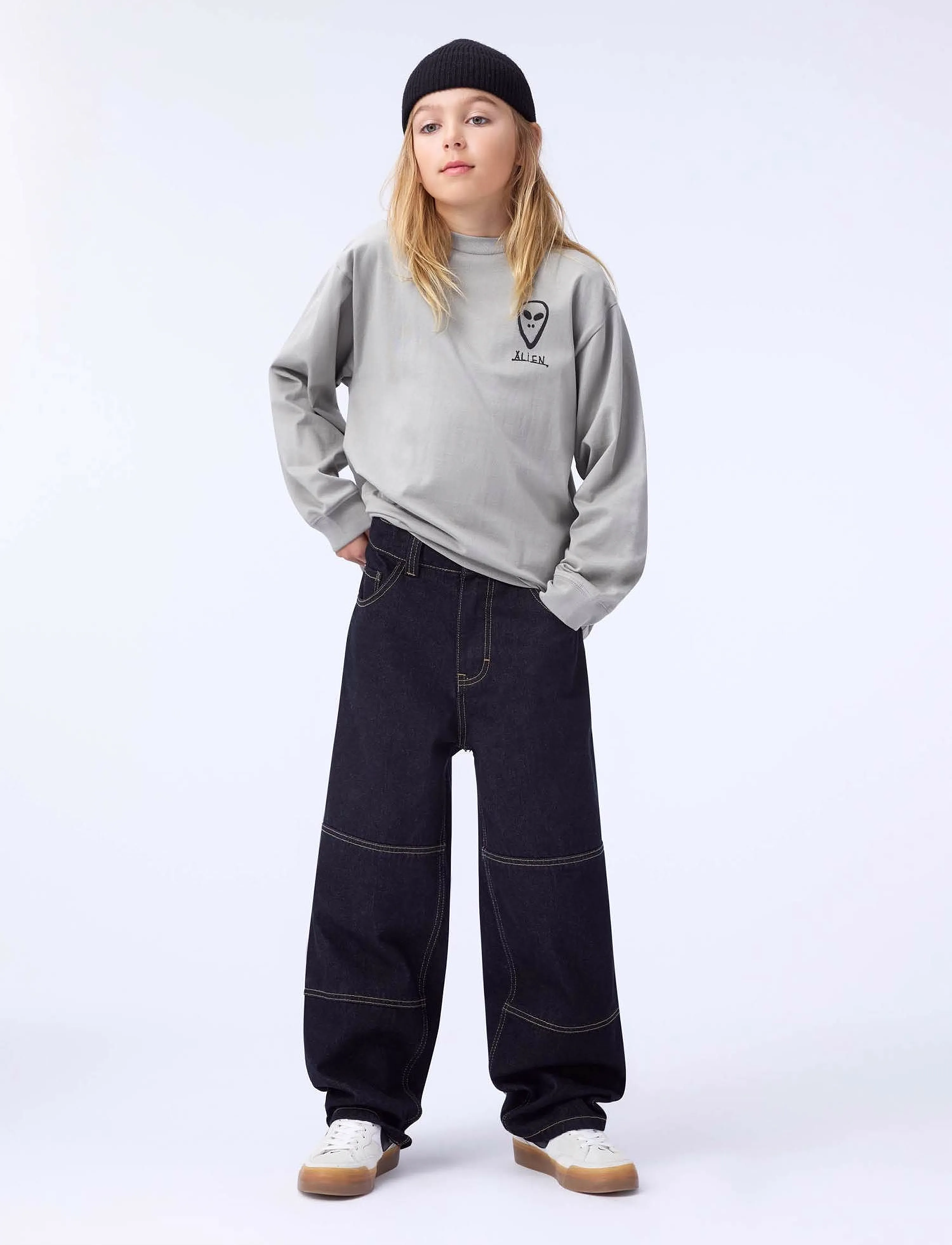 Molo Rube, 110, T-shirts, Grau - Long-sleeved Kinder