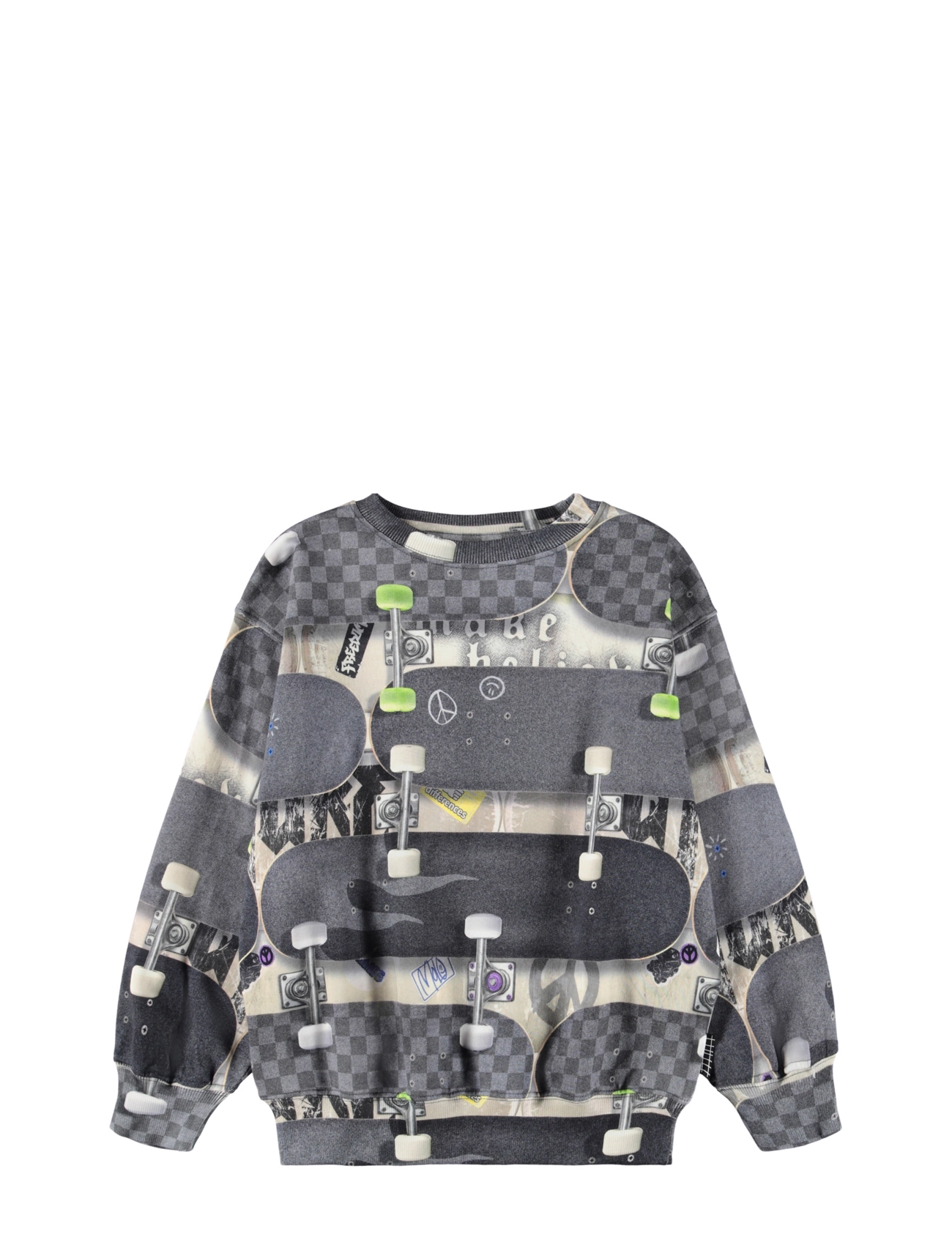Molo Monti, Børn, Rum Print Sweatshirt, Grå, Str: 104