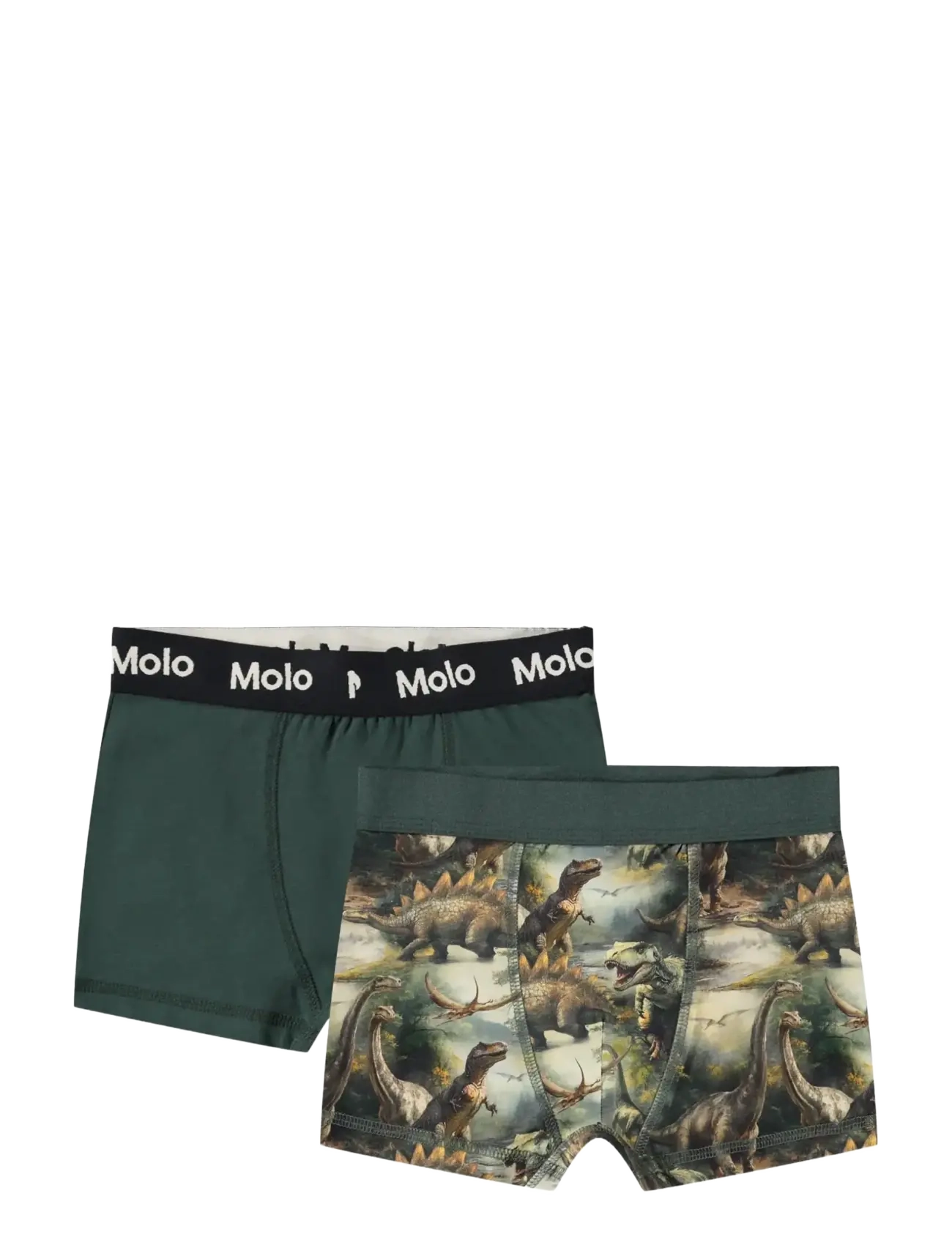Molo Justin 2-Pack, Børn, Børne Boxershorts 2-Pak, Kakigrøn, Str: 122/128