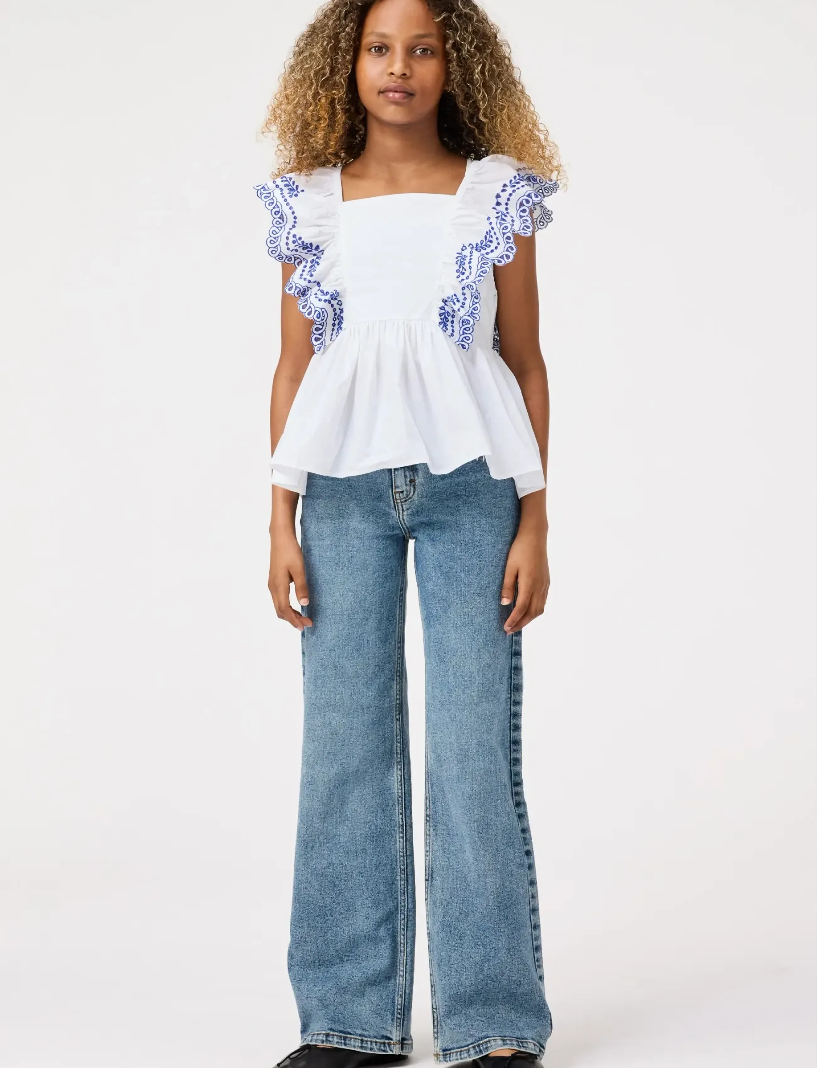 Molo - Asta - wide leg jeans - worn denim - 3