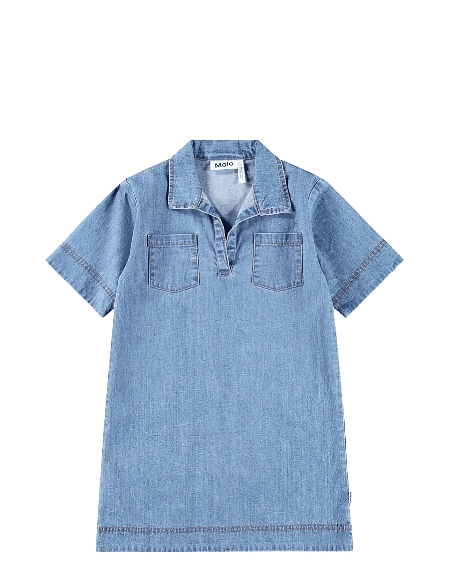 Molo - Cheri - short-sleeved casual dresses - light chambrey - 1