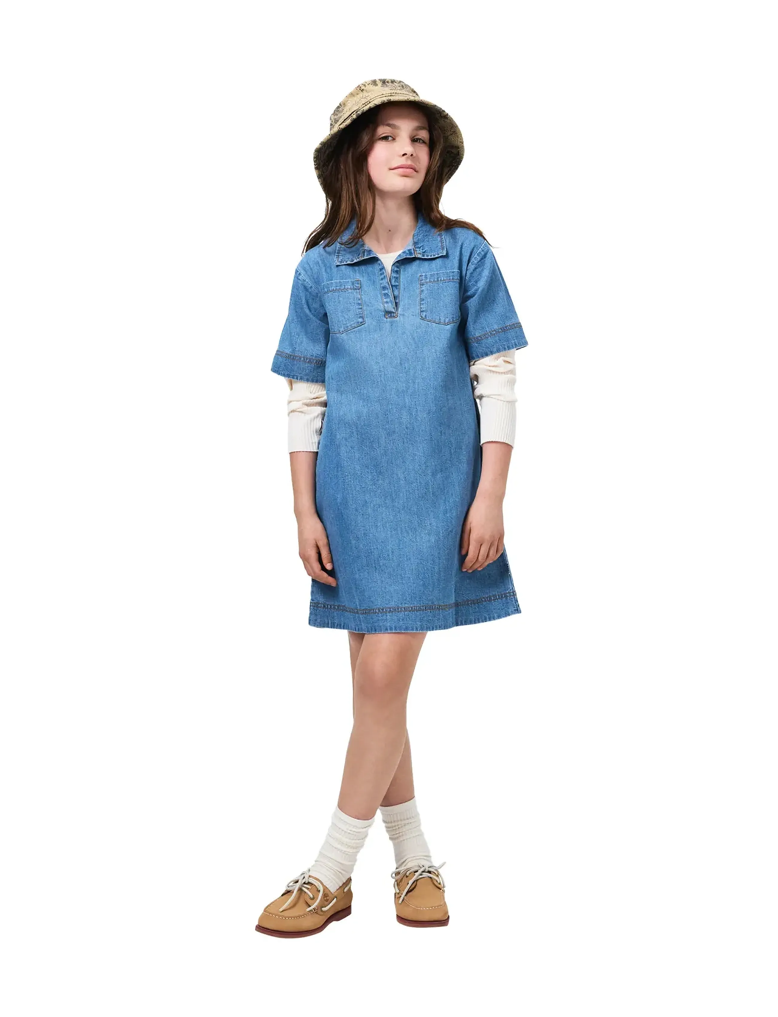Molo Cheri, Børn, Polo Denim Kjole, Blå, Str: 98/104