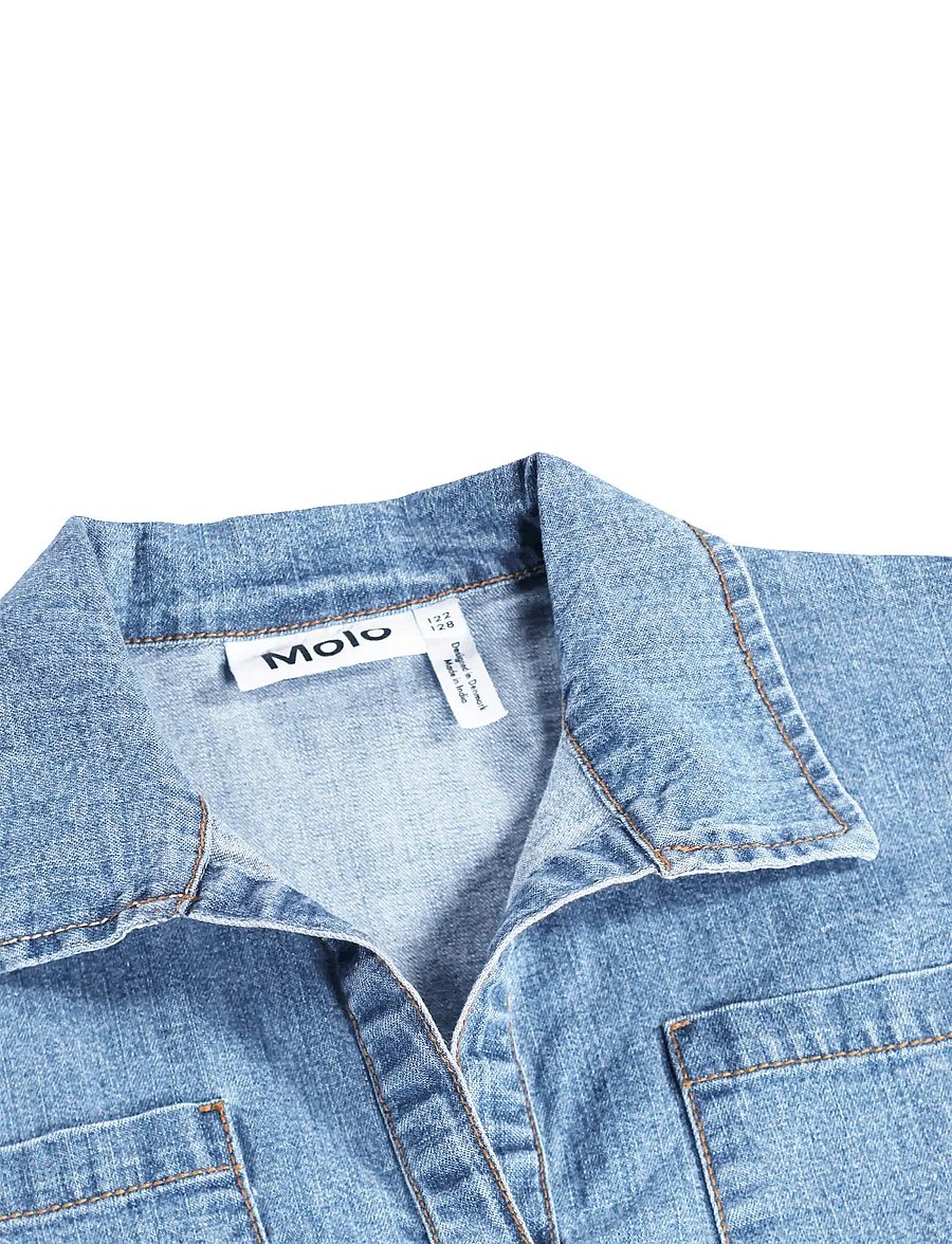 Molo - Cheri - short-sleeved casual dresses - light chambrey - 3