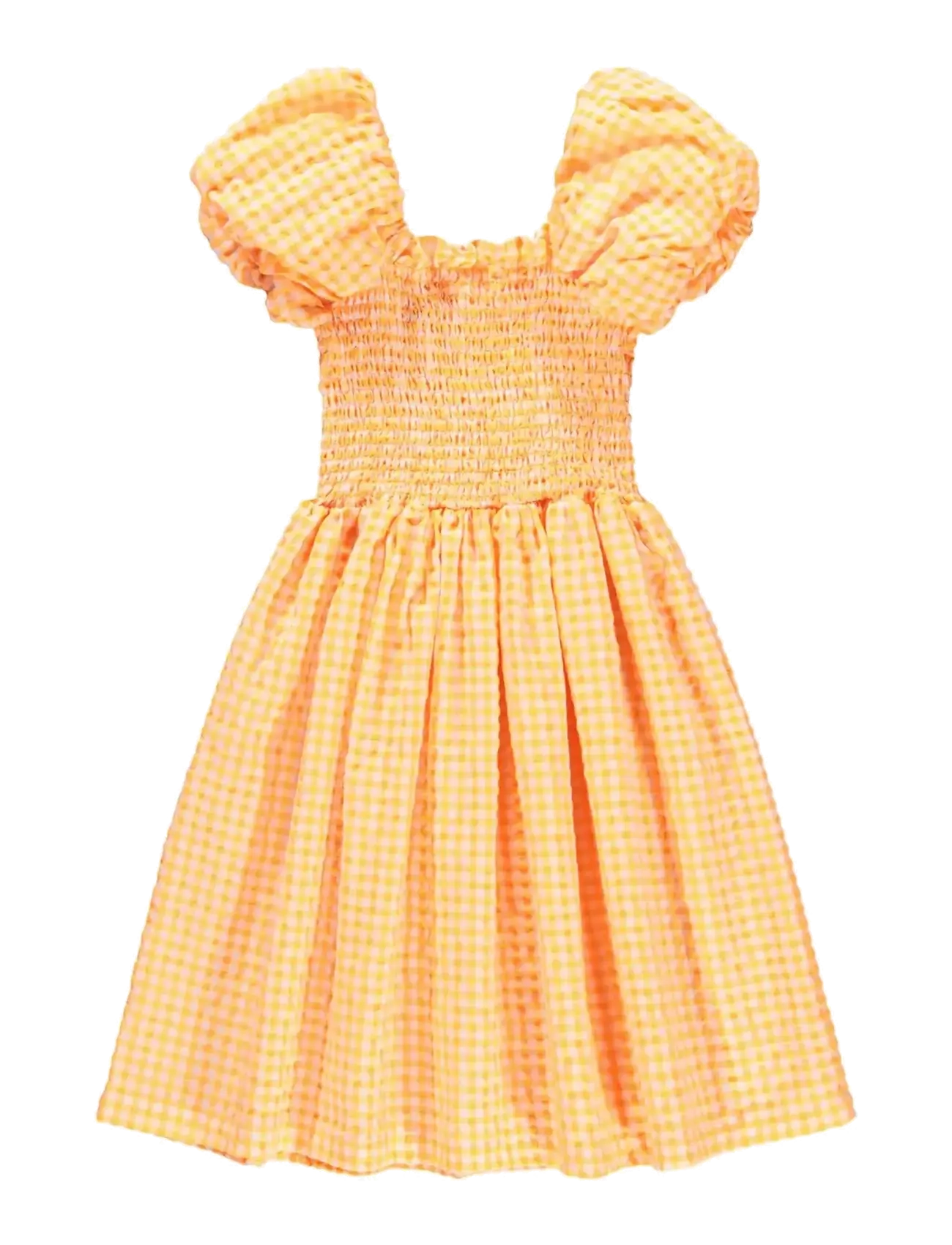 Molo - Cherisla - kortärmade vardagsklänningar - orange check - 1