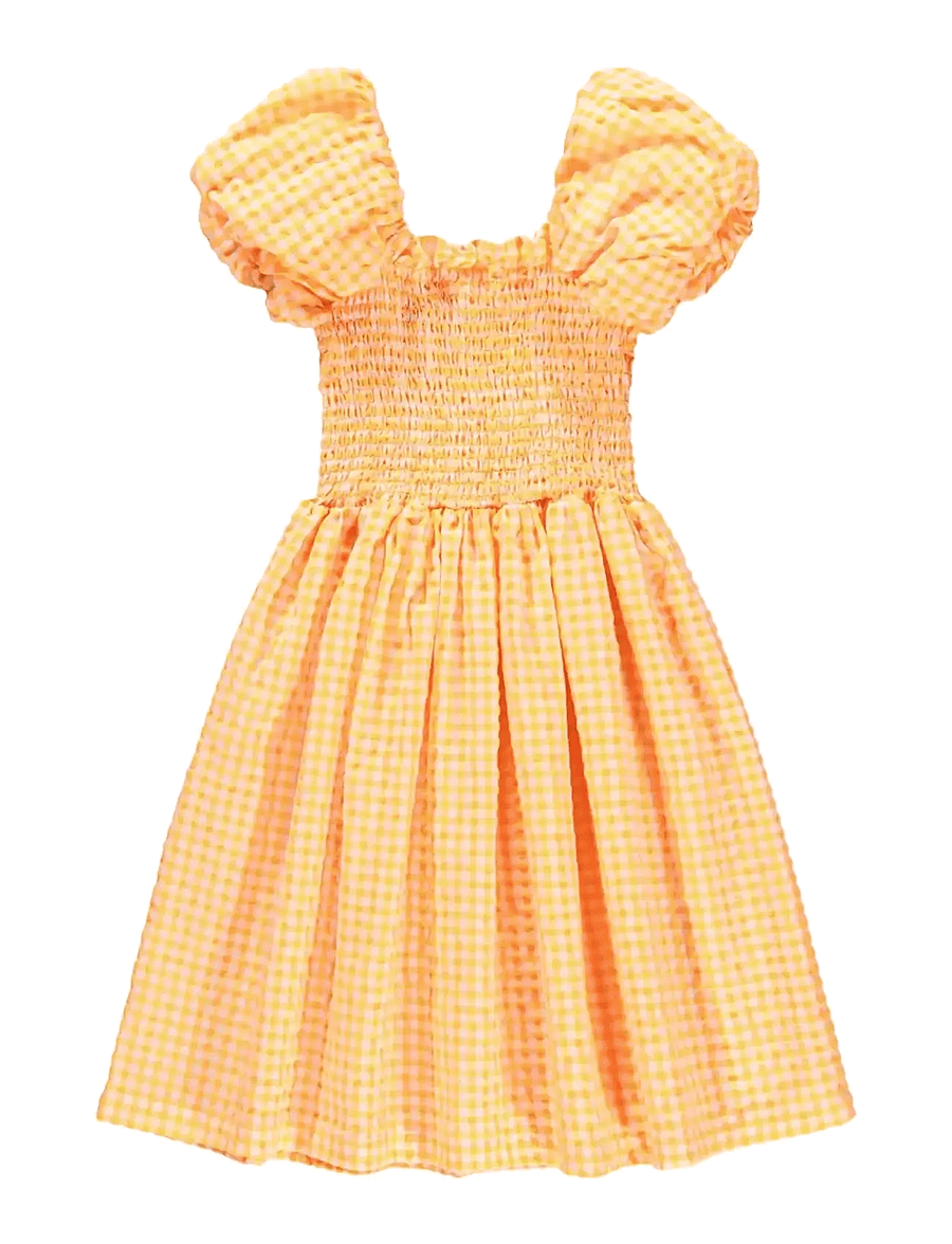 Molo - Cherisla - short-sleeved casual dresses - orange check - 1