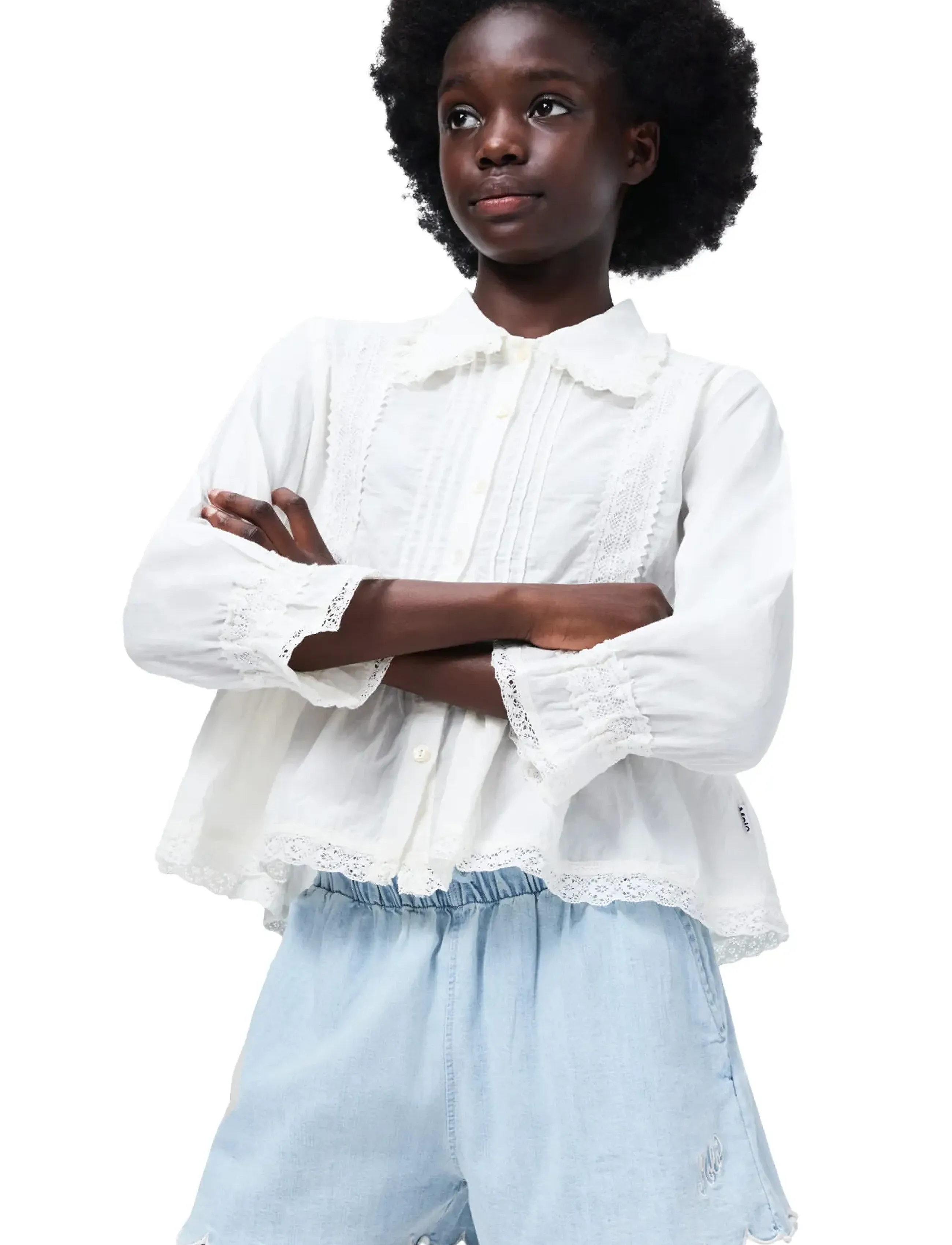 Molo - Addie - denim shorts - washed chambrey - 3