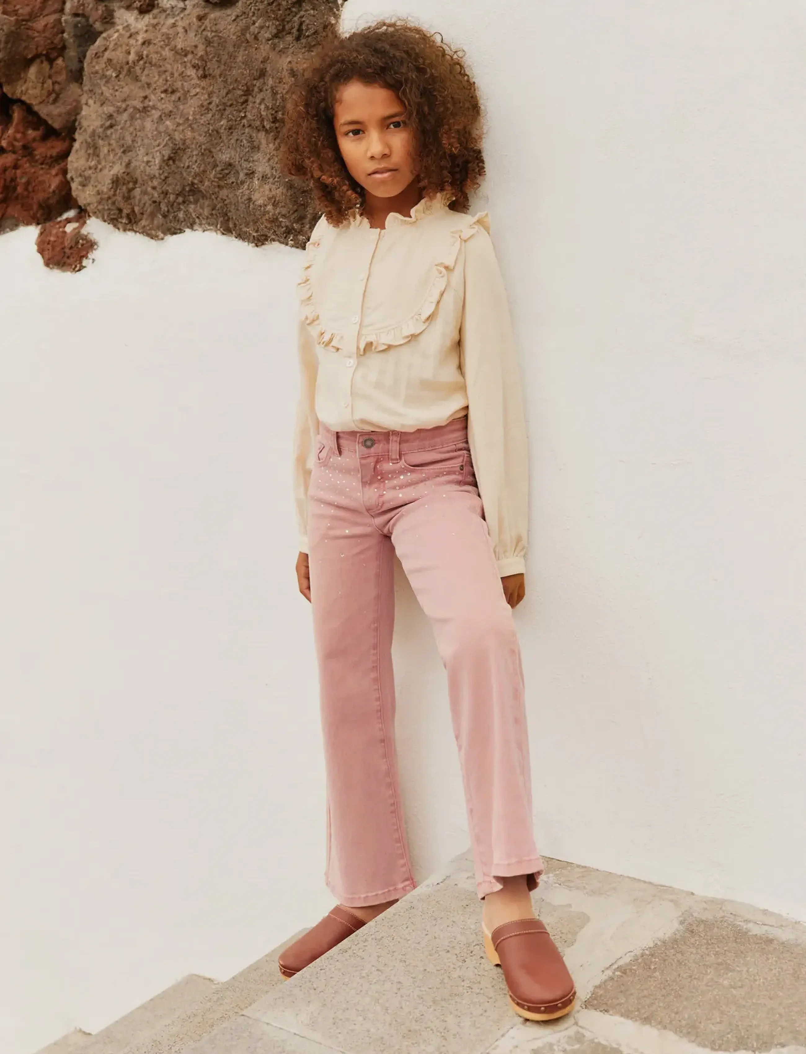 Molo Asta - Bootcut jeans - BLUSH RHINESTONE / pink/rose