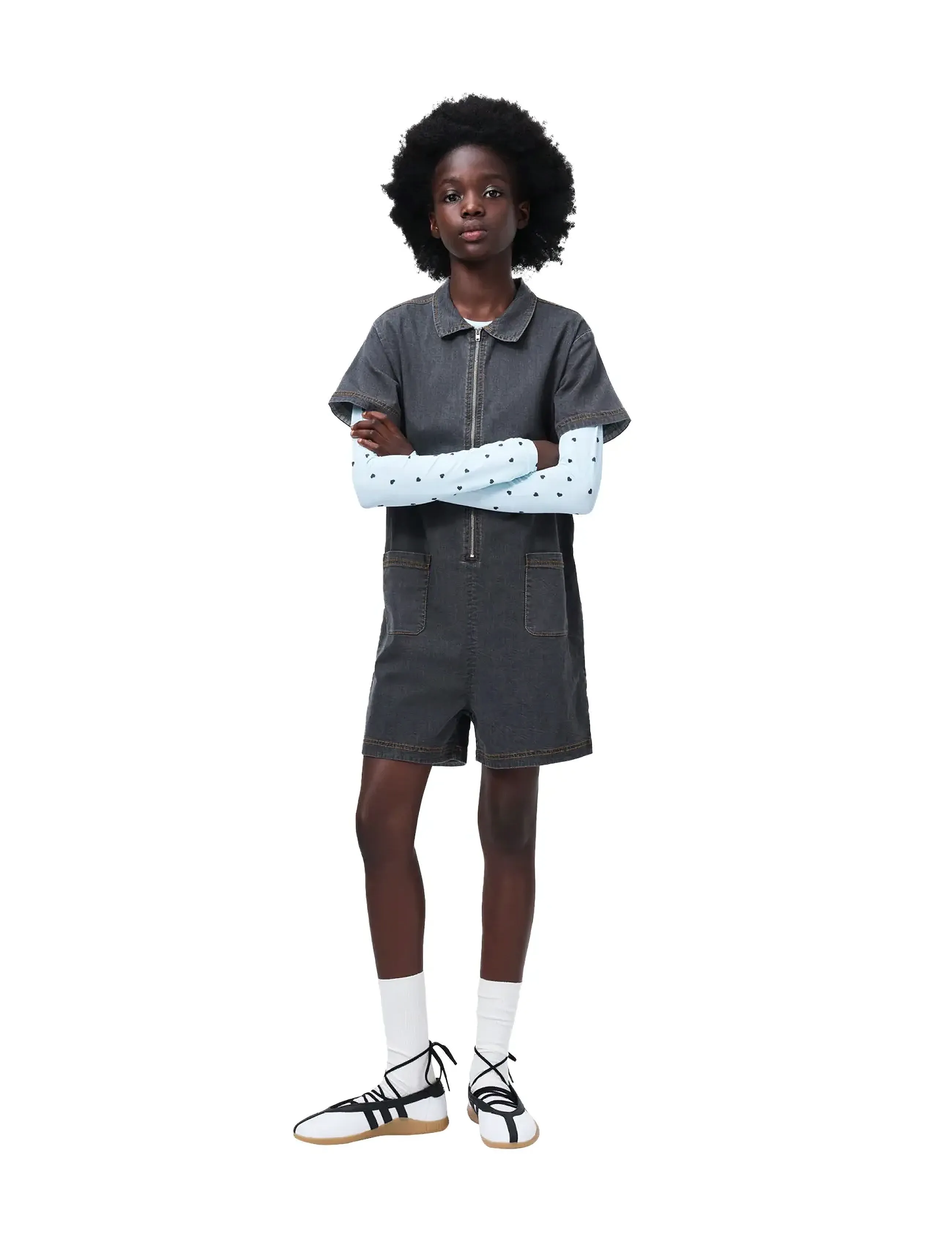 Molo Ann, Denim Playsuit, Grå, Str: 122/128