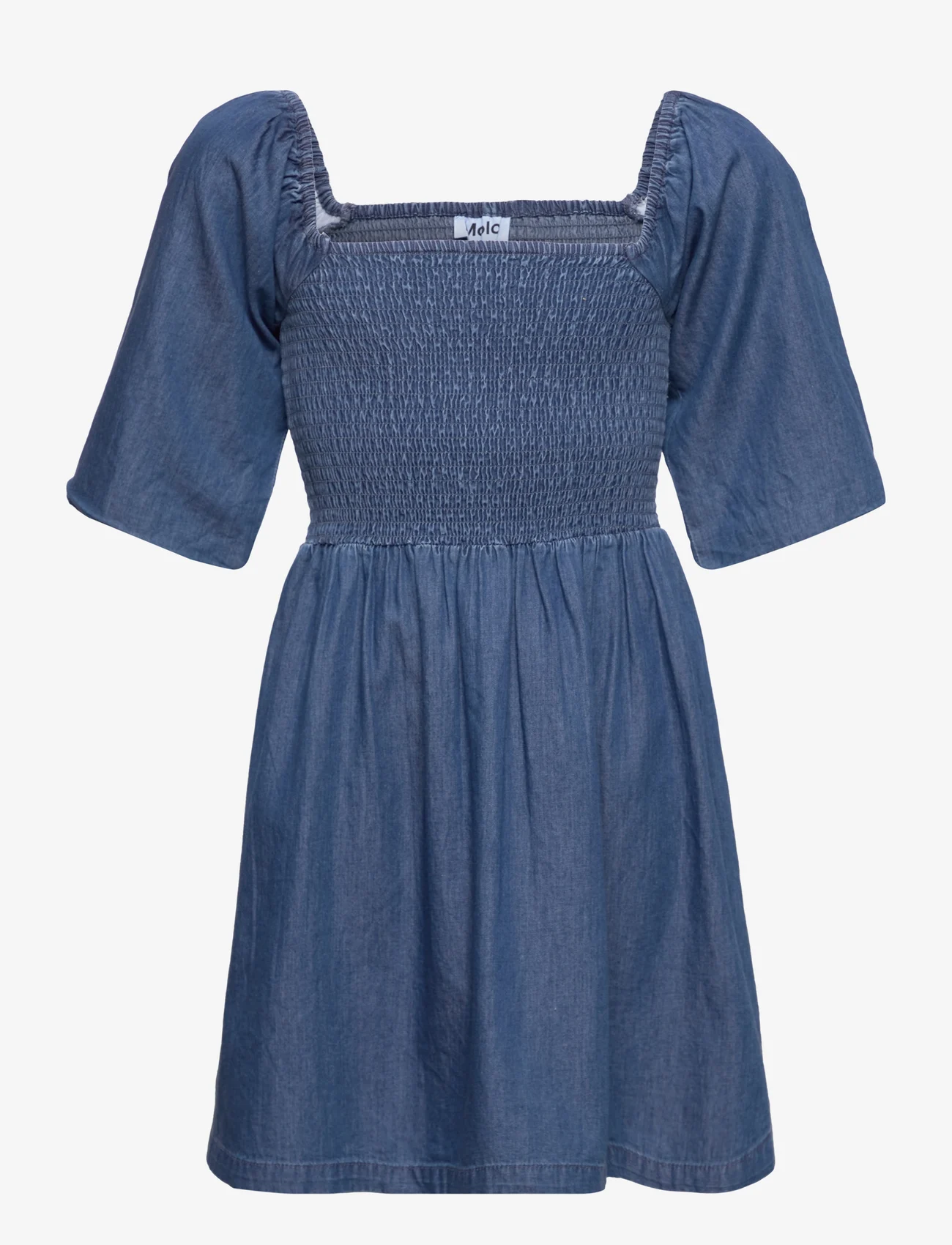 Molo - Cherisa - short-sleeved casual dresses - washed chambrey - 0