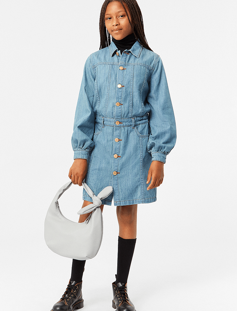 Molo - Chaya - langärmelige freizeitkleider - washed denim blue - 0