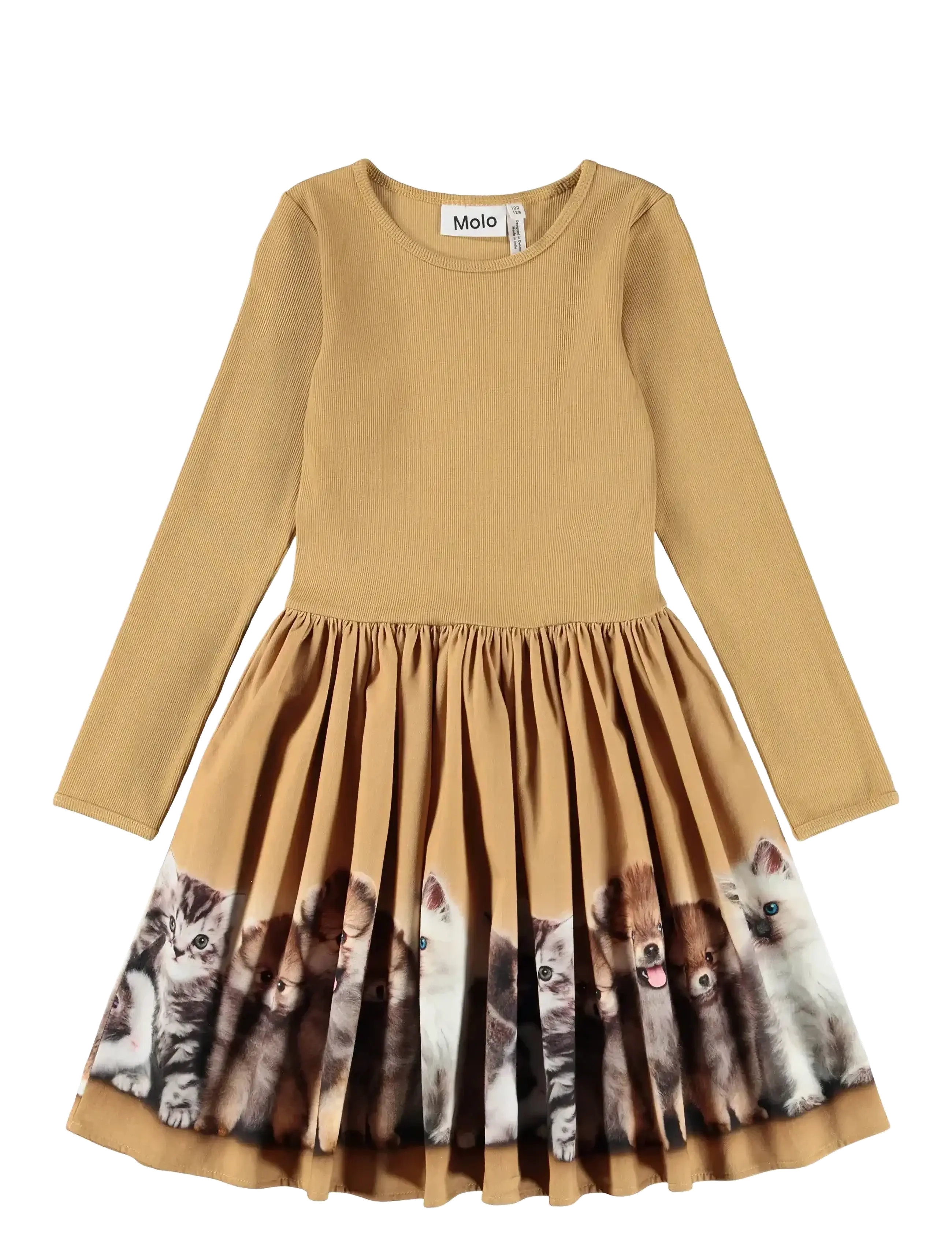 Molo Casie Warm, 146/152, Casual Dresses, Beige - Long-sleeved Kinder