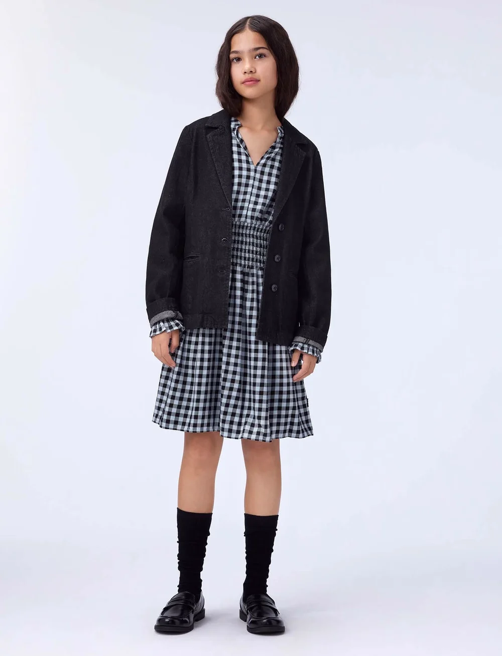 Molo - Camira - casual jurken met lange mouwen - moon gingham - 0