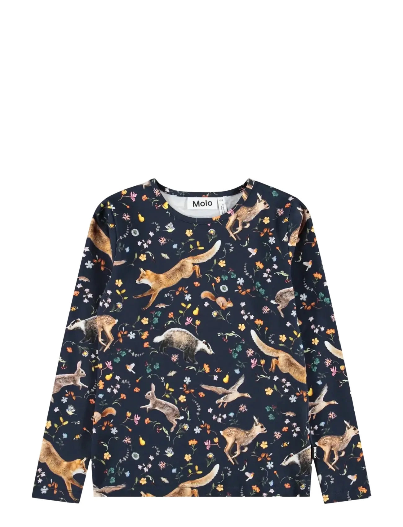 Molo Rose, Kinder, Hunde Print Langarmshirt, Marineblau, Gr.122