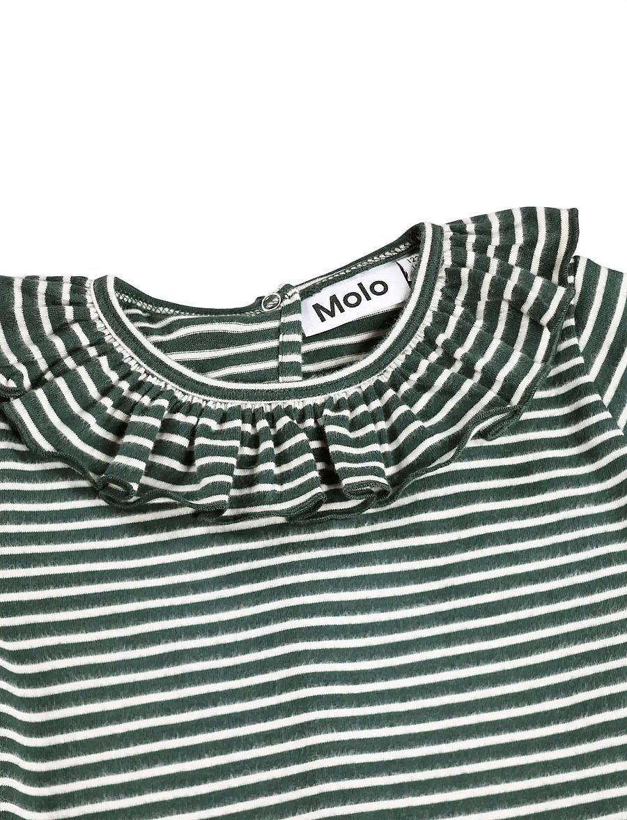 Molo - Cybilla - långärmade vardagsklänningar - taxus pearled stripe - 2