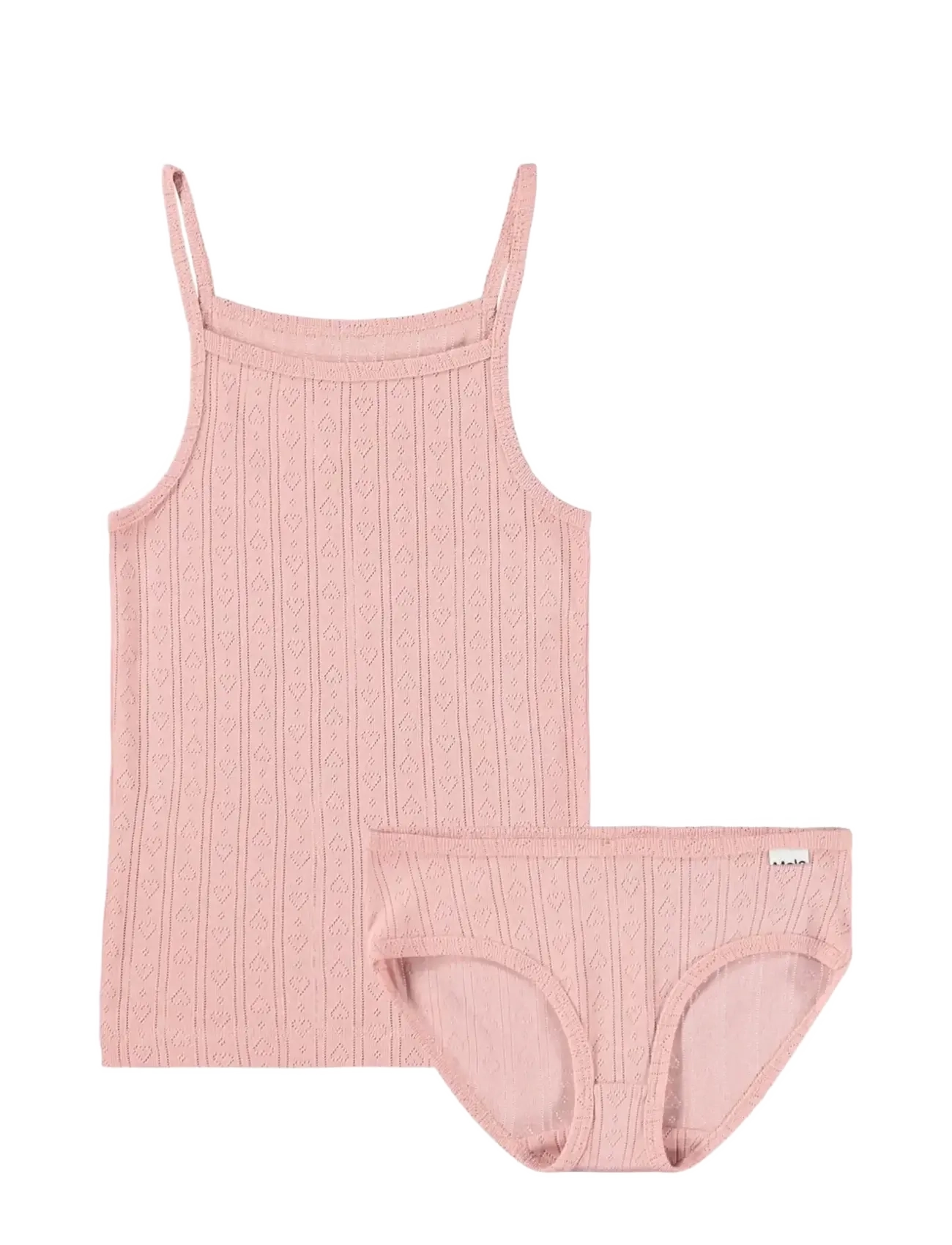 Molo Janice Set, Hjerte Mønster Undertrøje Og Trusse Sæt, Pink, Str: 122/128