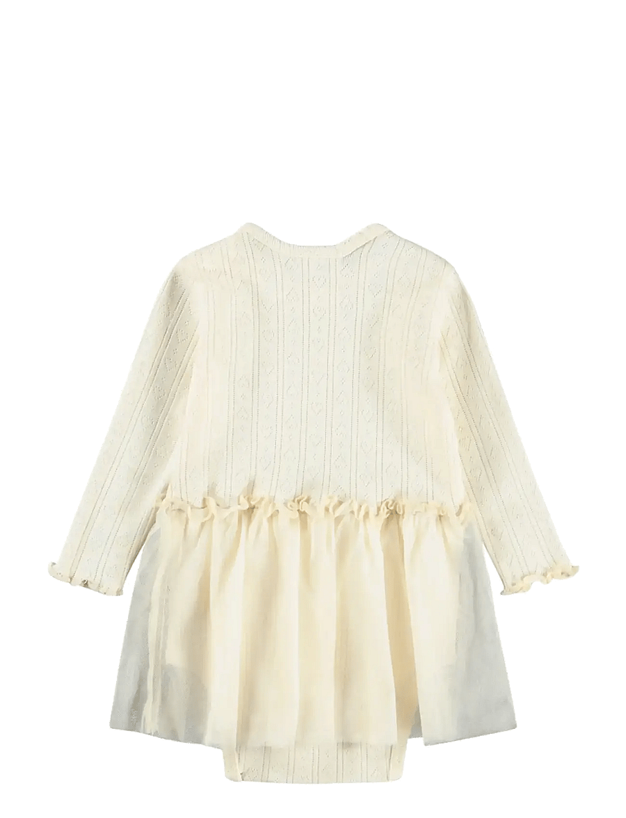Molo - Frillo - pikkade varrukatega beebi kleidid - pearled ivory - 1