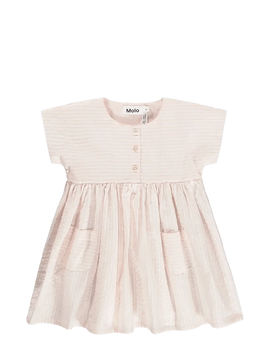 Molo - Carlotta - lühikeste varrukatega beebi kleidid - cloud pink stripe - 0