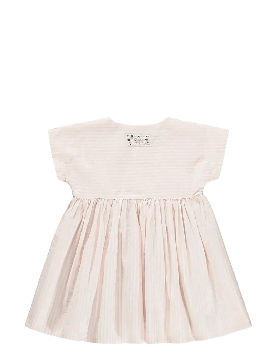 Molo - Carlotta - lühikeste varrukatega beebi kleidid - cloud pink stripe - 1