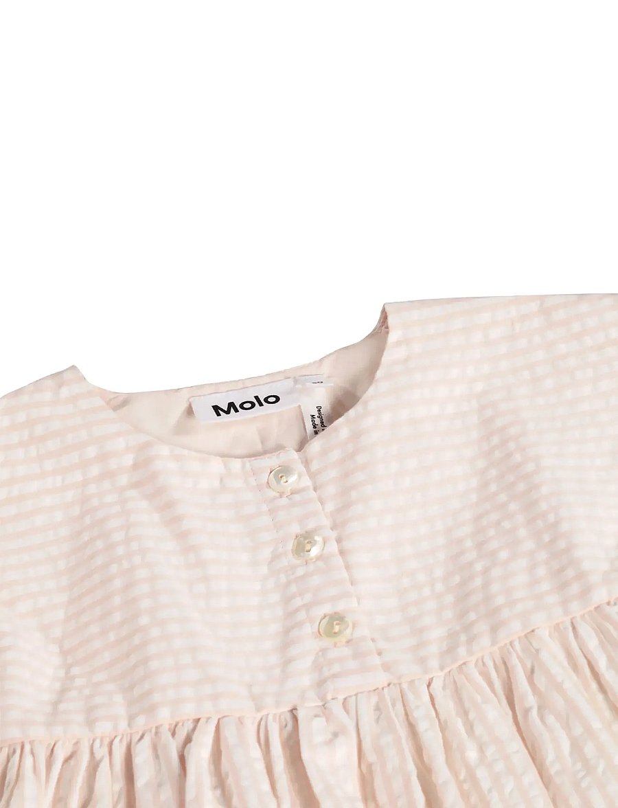 Molo - Carlotta - lühikeste varrukatega beebi kleidid - cloud pink stripe - 2