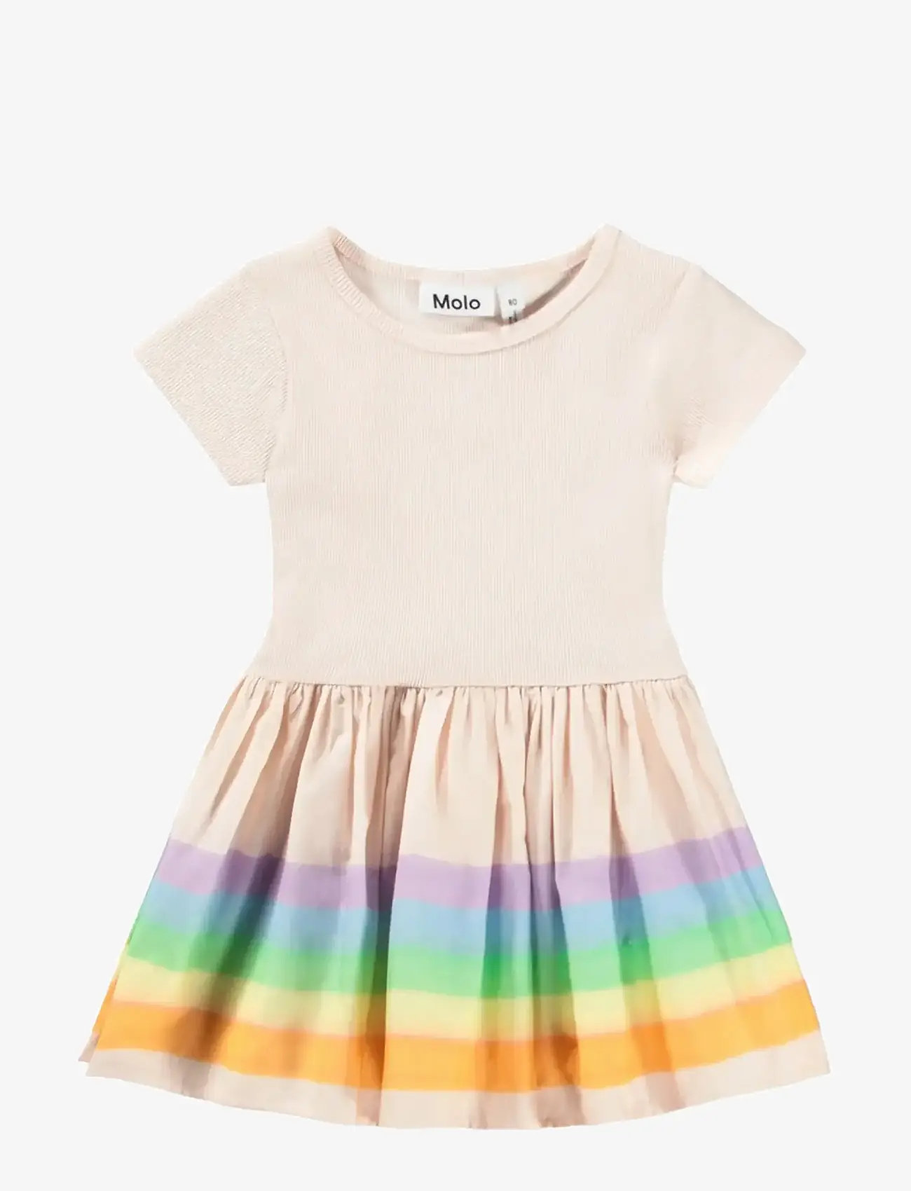 Molo - Carin - short-sleeved baby dresses - pink rainbow - 0