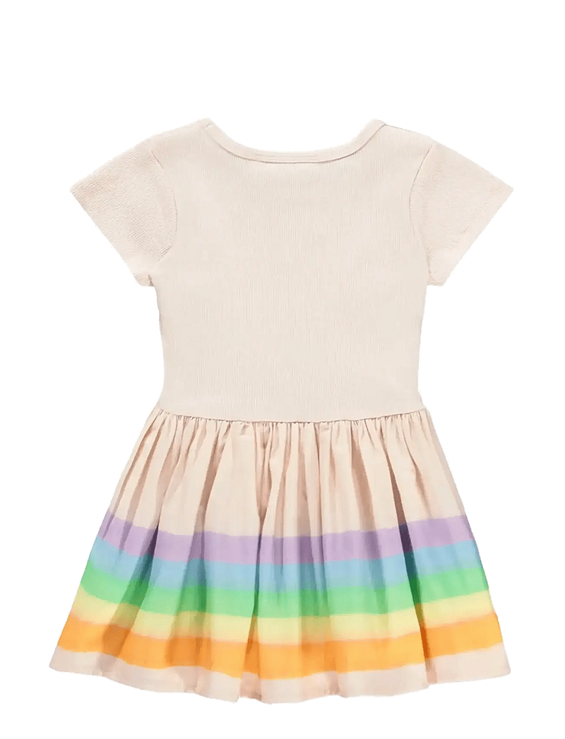 Molo - Carin - lühikeste varrukatega beebi kleidid - pink rainbow - 1