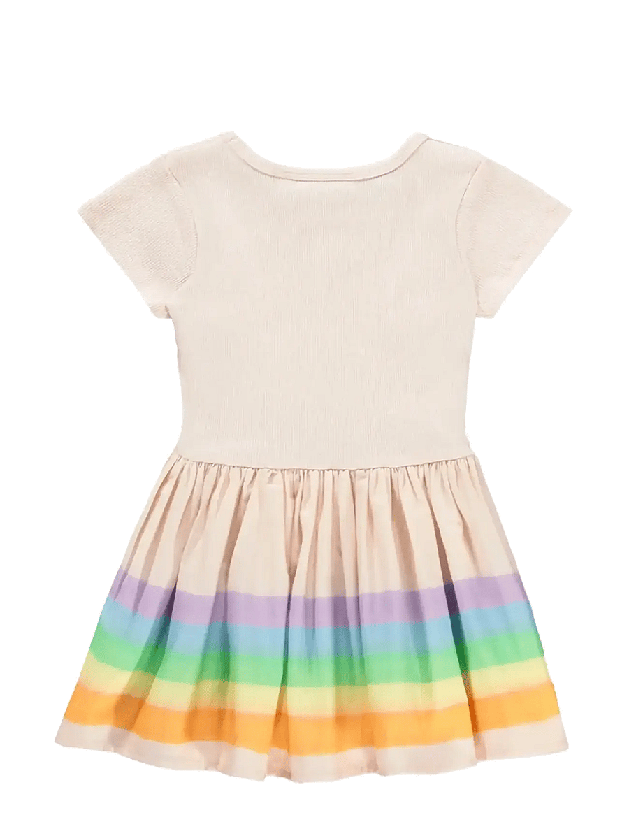 Molo - Carin - lühikeste varrukatega beebi kleidid - pink rainbow - 1