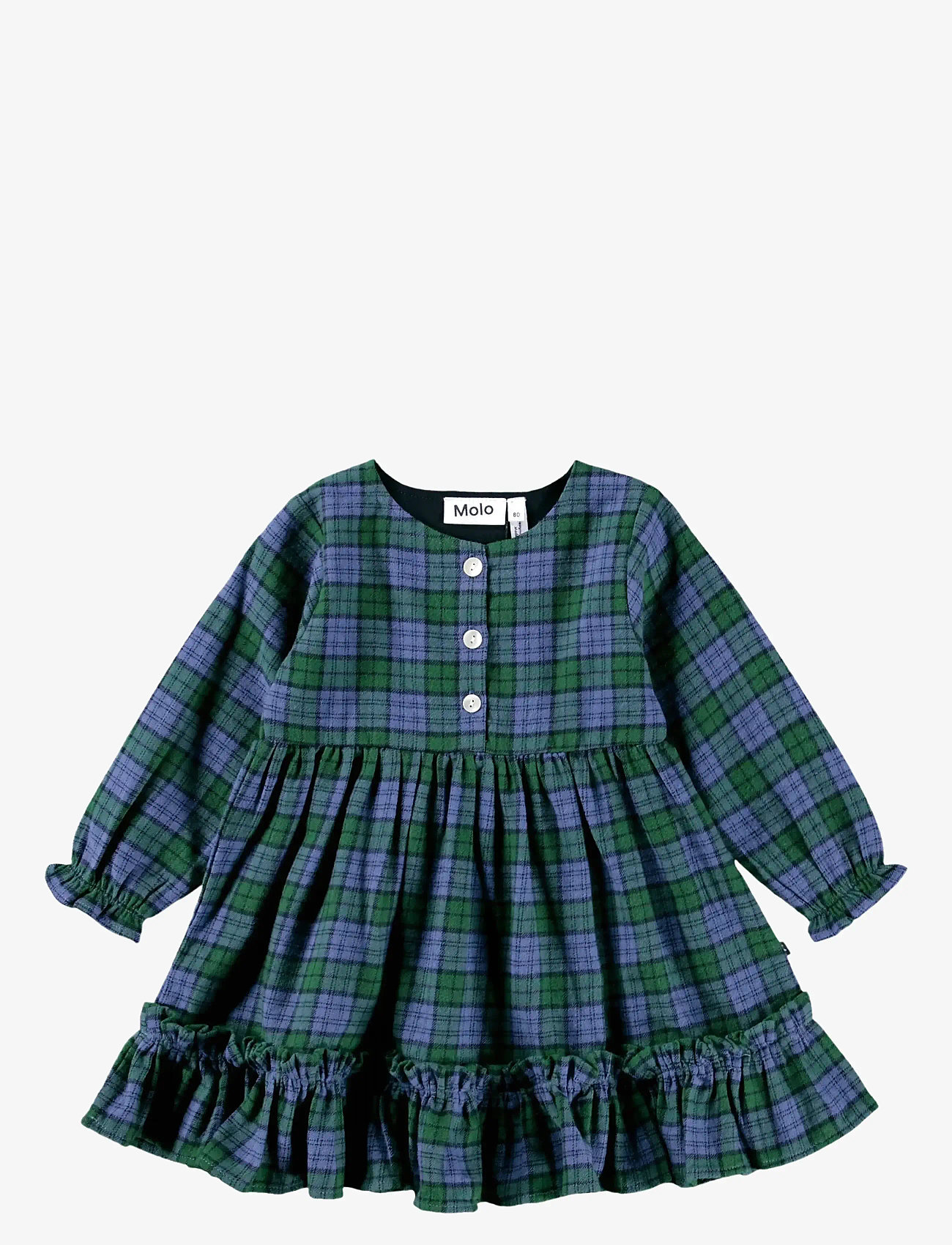 Molo - Cele - langärmelige freizeitkleider - blue pine check - 0