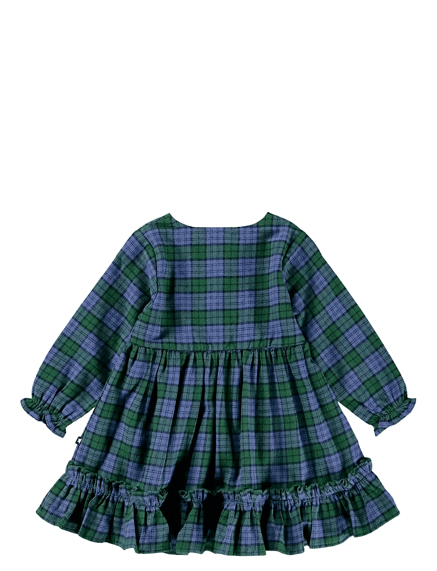 Molo - Cele - långärmade babyklänningar - blue pine check - 1