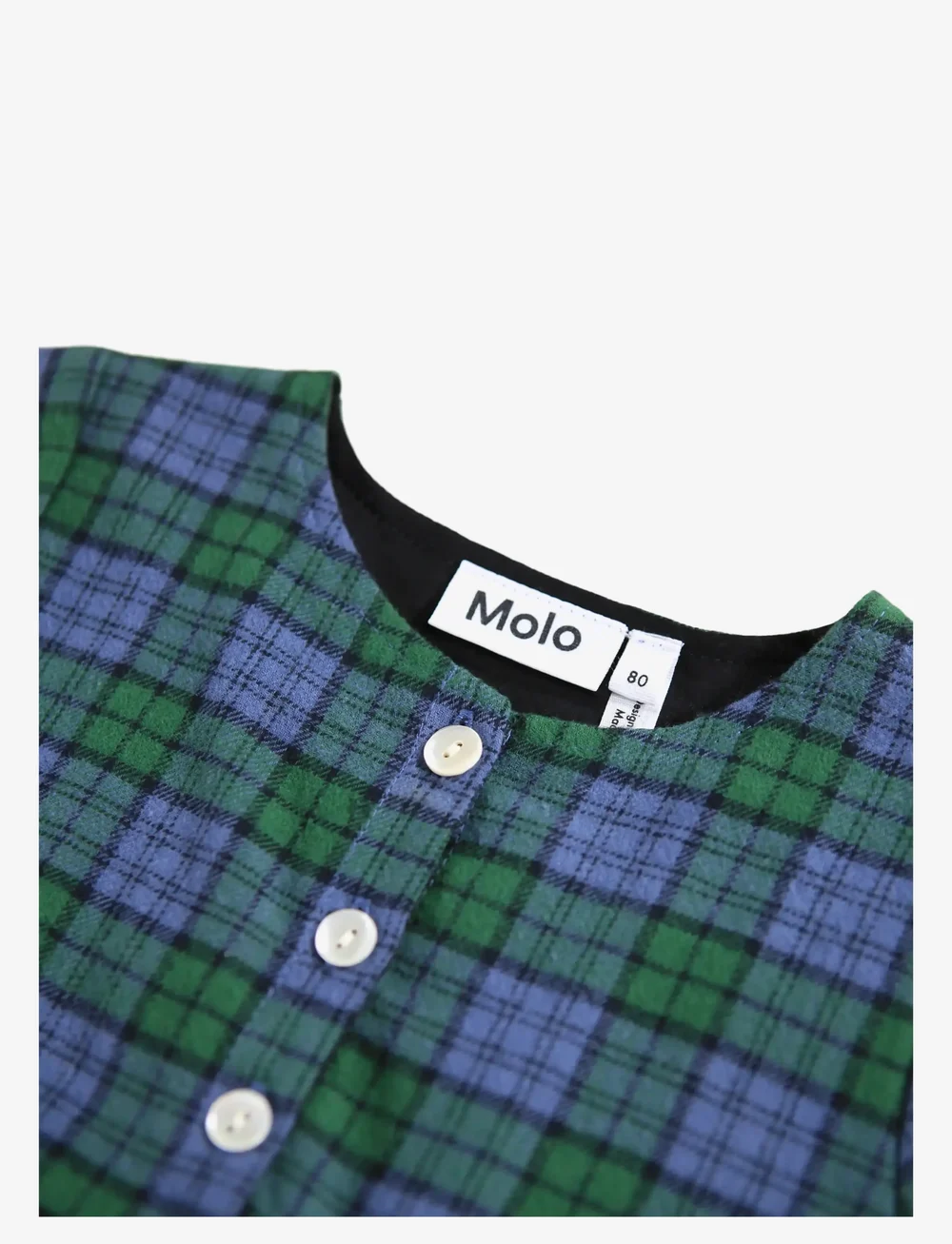 Molo - Cele - långärmade babyklänningar - blue pine check - 2