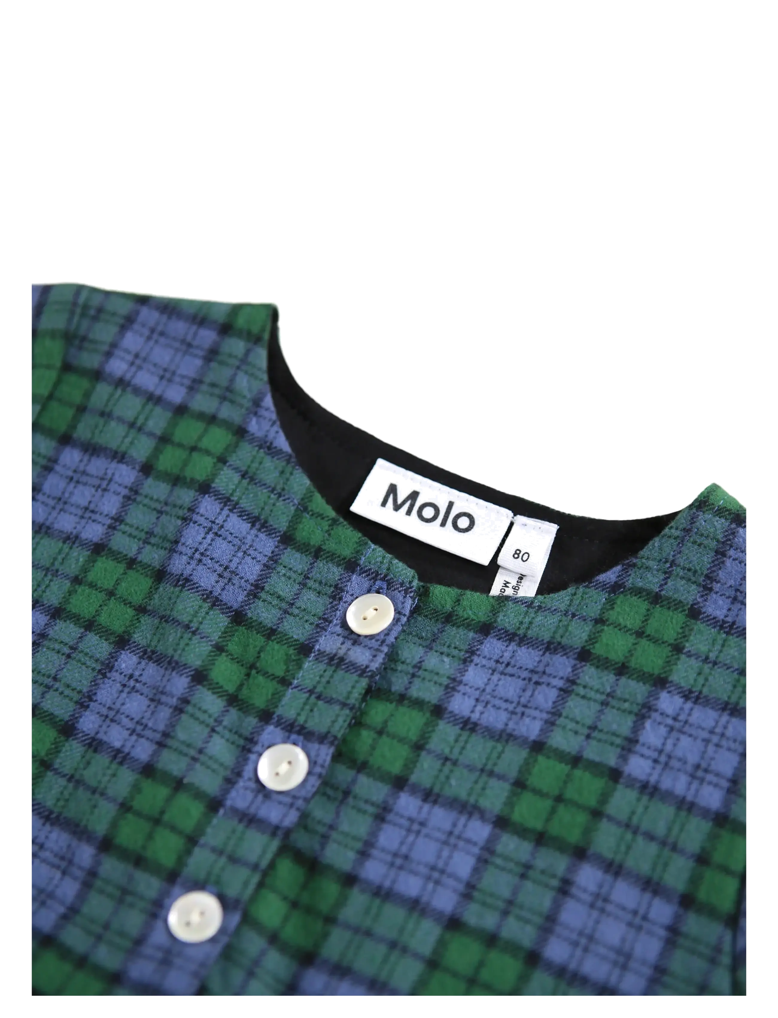 Molo - Cele - långärmade vardagsklänningar - blue pine check - 2