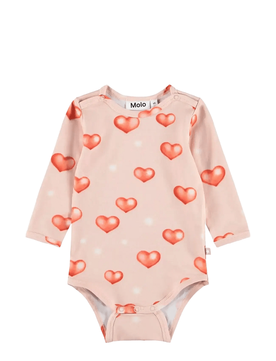 Molo - Foss - långärmade bodies - airbrush hearts - 0