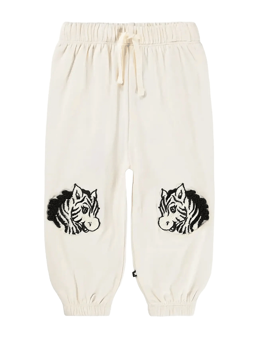 Molo - Simon - sweatpants - chenille zebra - 0