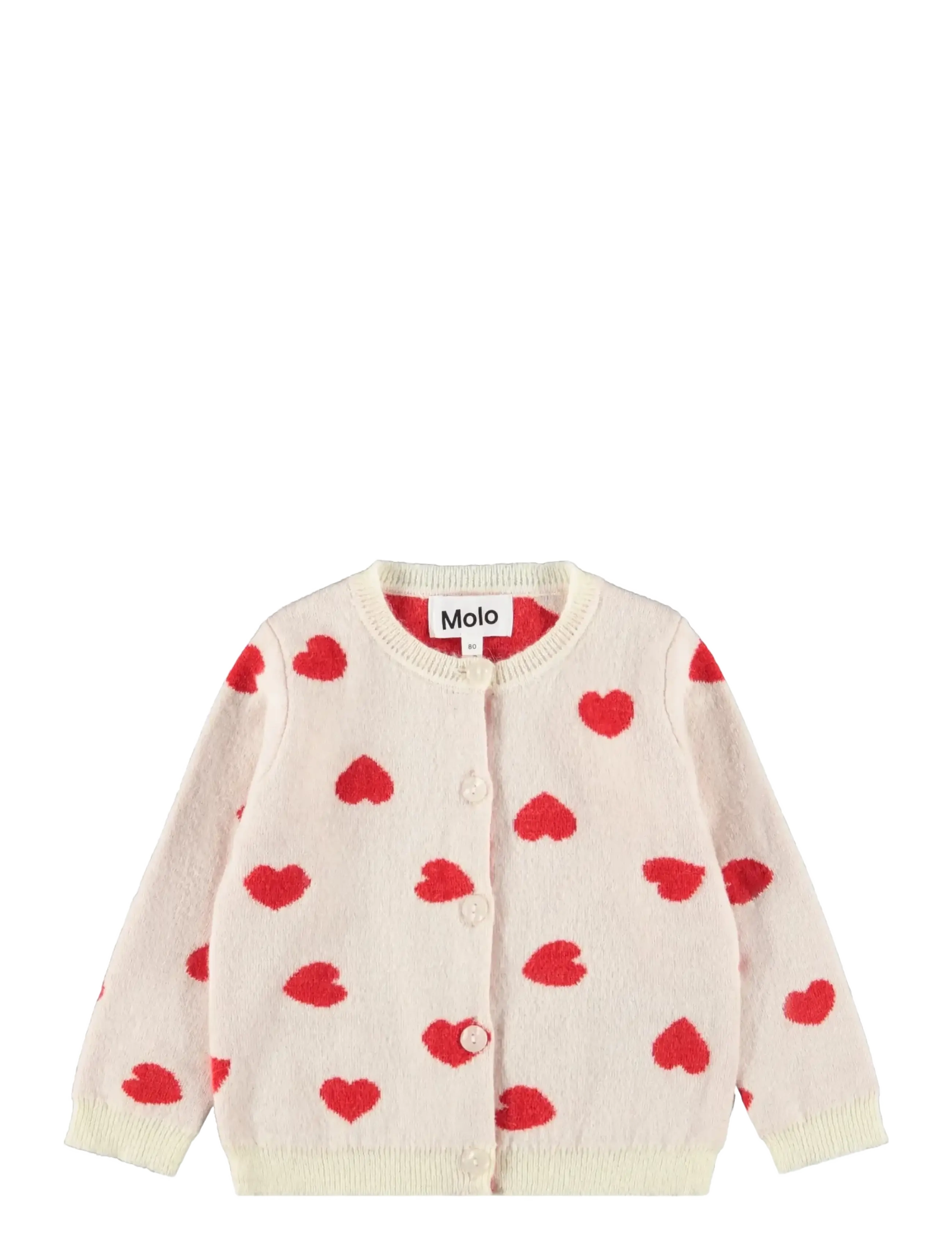 Molo Goldie - Kardiganid - RED HEARTS / cream