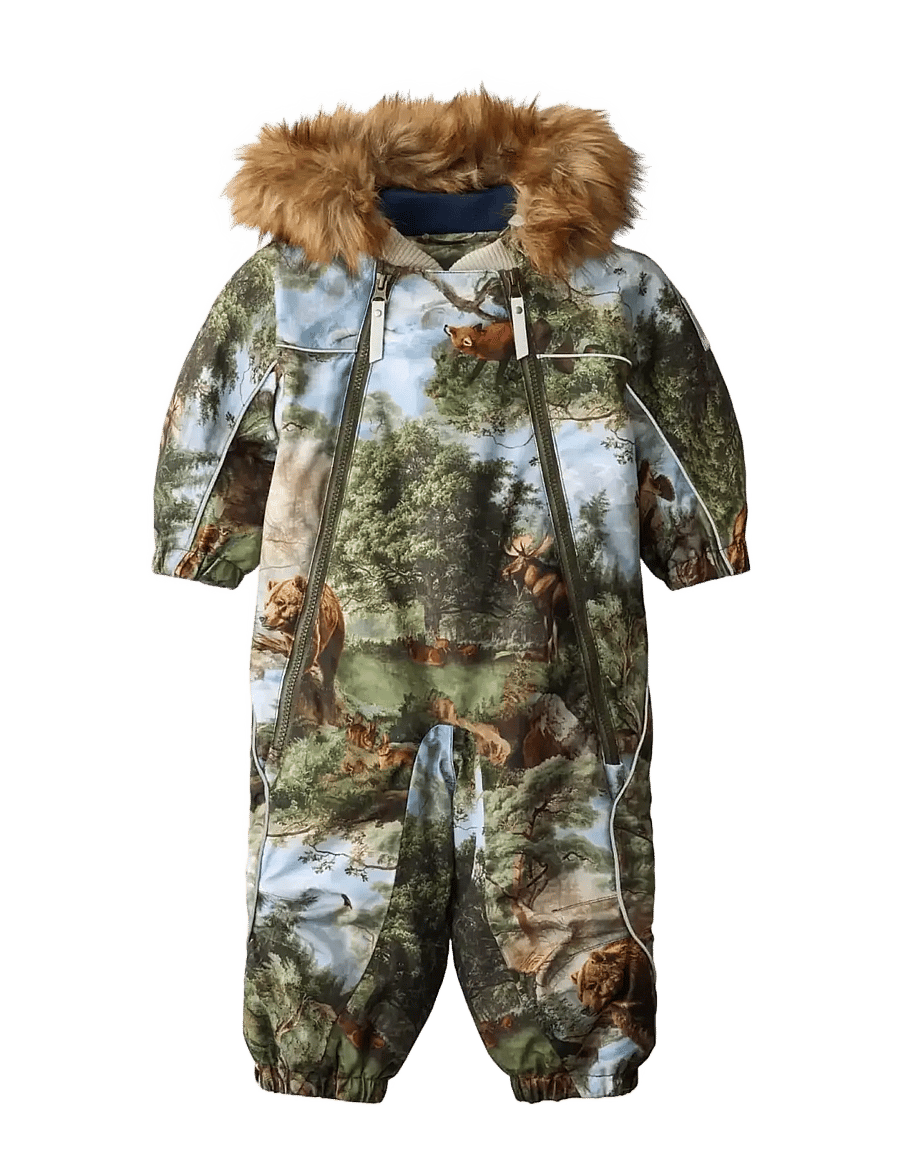 Molo - Pyxis Fur - thermo overalls - forest art - 1