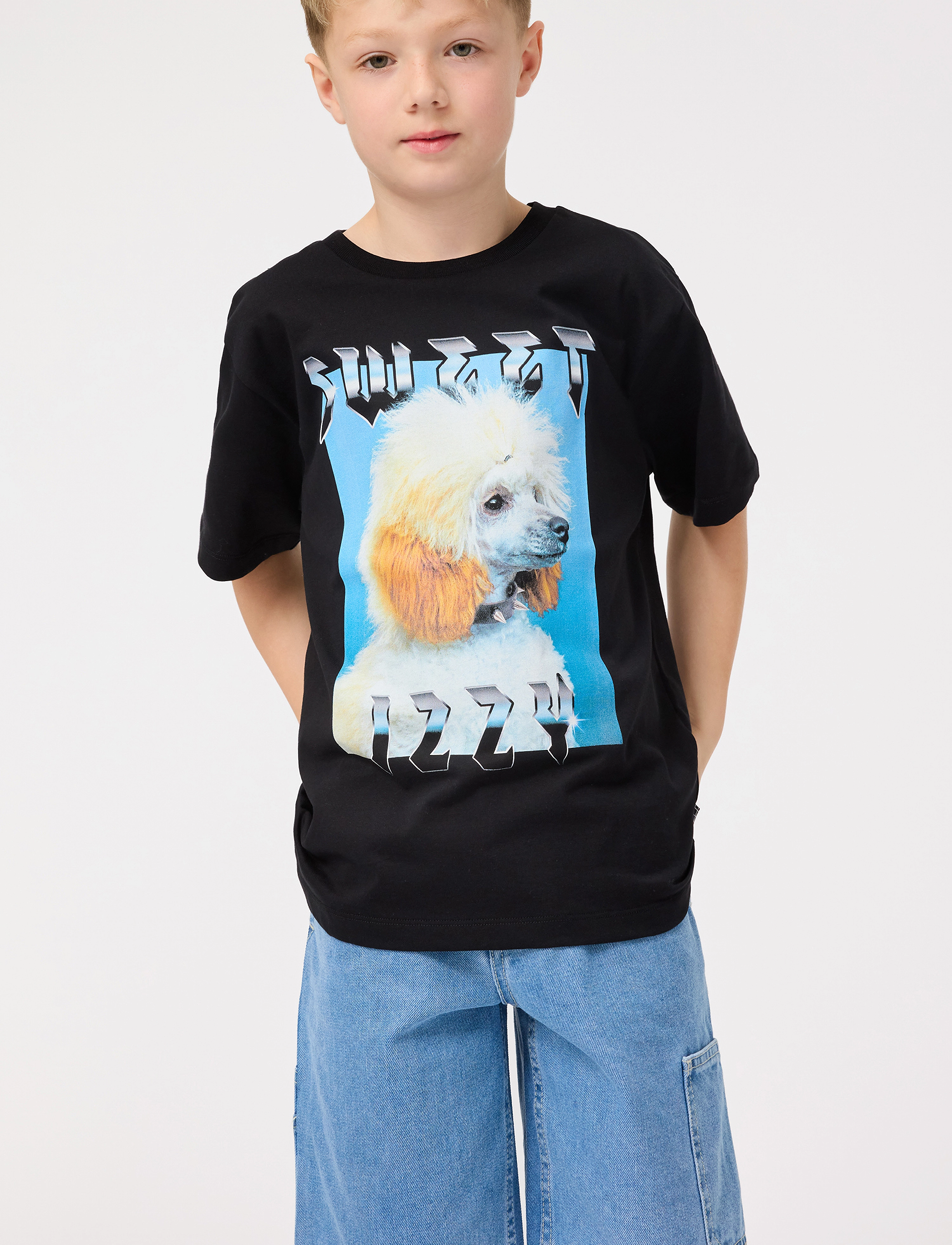 Molo Riley, 128, T-shirts, Schwarz - Short-sleeved, Kinder