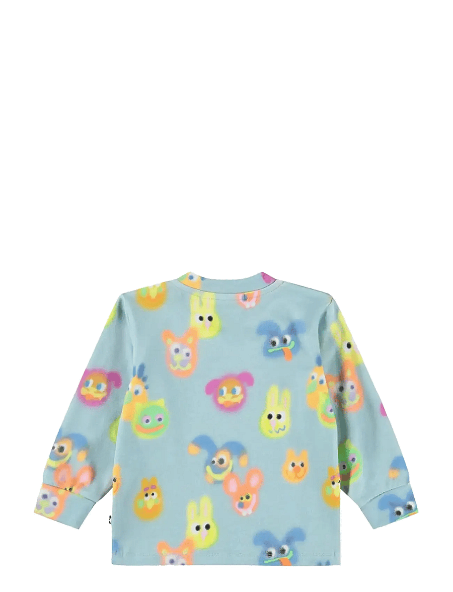 Molo - Eloy - langærmede t-shirts - fuzzy friends - 1