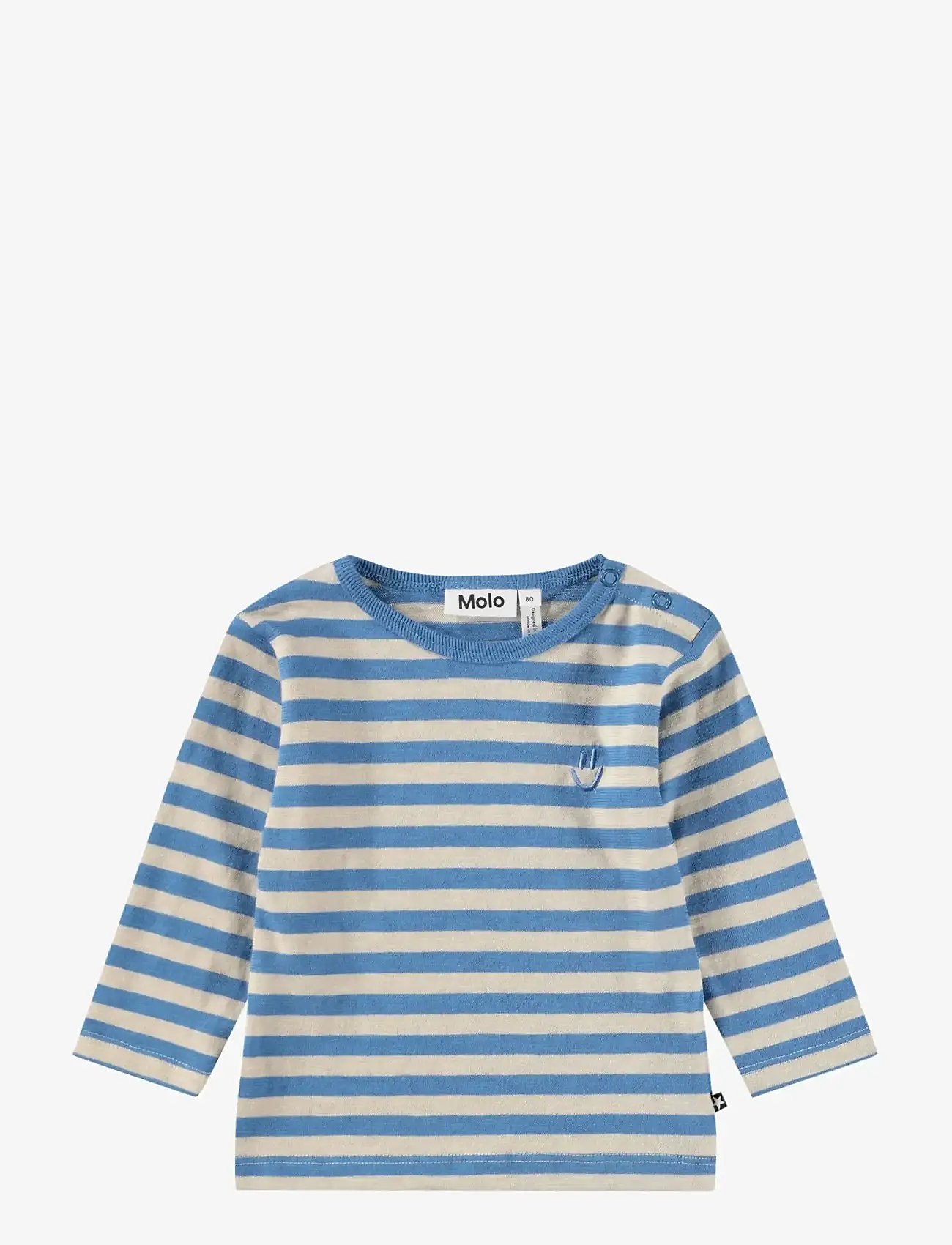 Molo - Elvo - langærmede t-shirts - blue sand stripe - 0