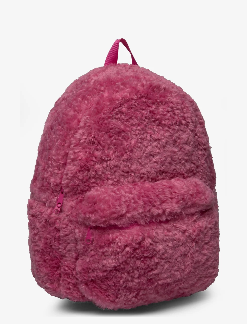 Pink faux top fur backpack