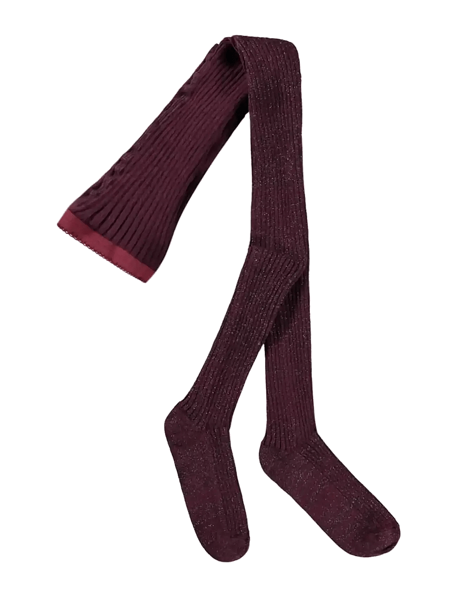 Molo - Glitter Rib Tights - strømpebukser - forestberry - 0