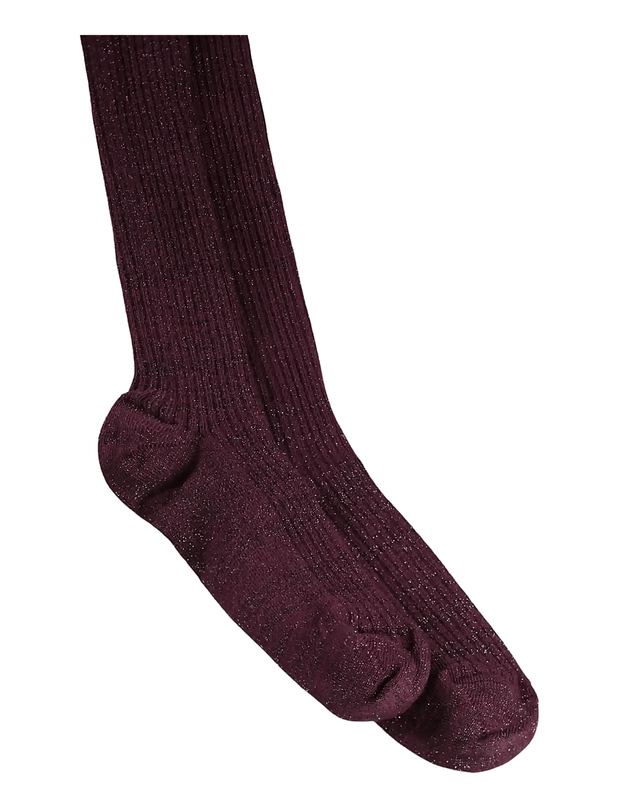 Molo - Glitter Rib Tights - strømpebukser - forestberry - 1