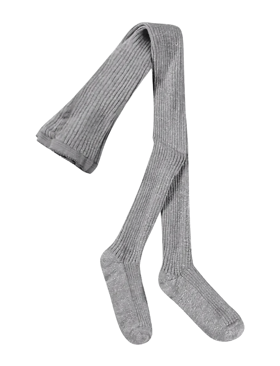 Molo - Glitter Rib Tights - strumpbyxor - grey melange - 0