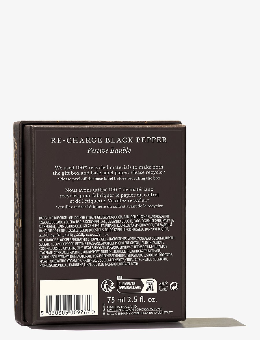 Molton Brown - Re-charge Black Pepper Festive Bauble - duschgel & duscholjor - clear - 3