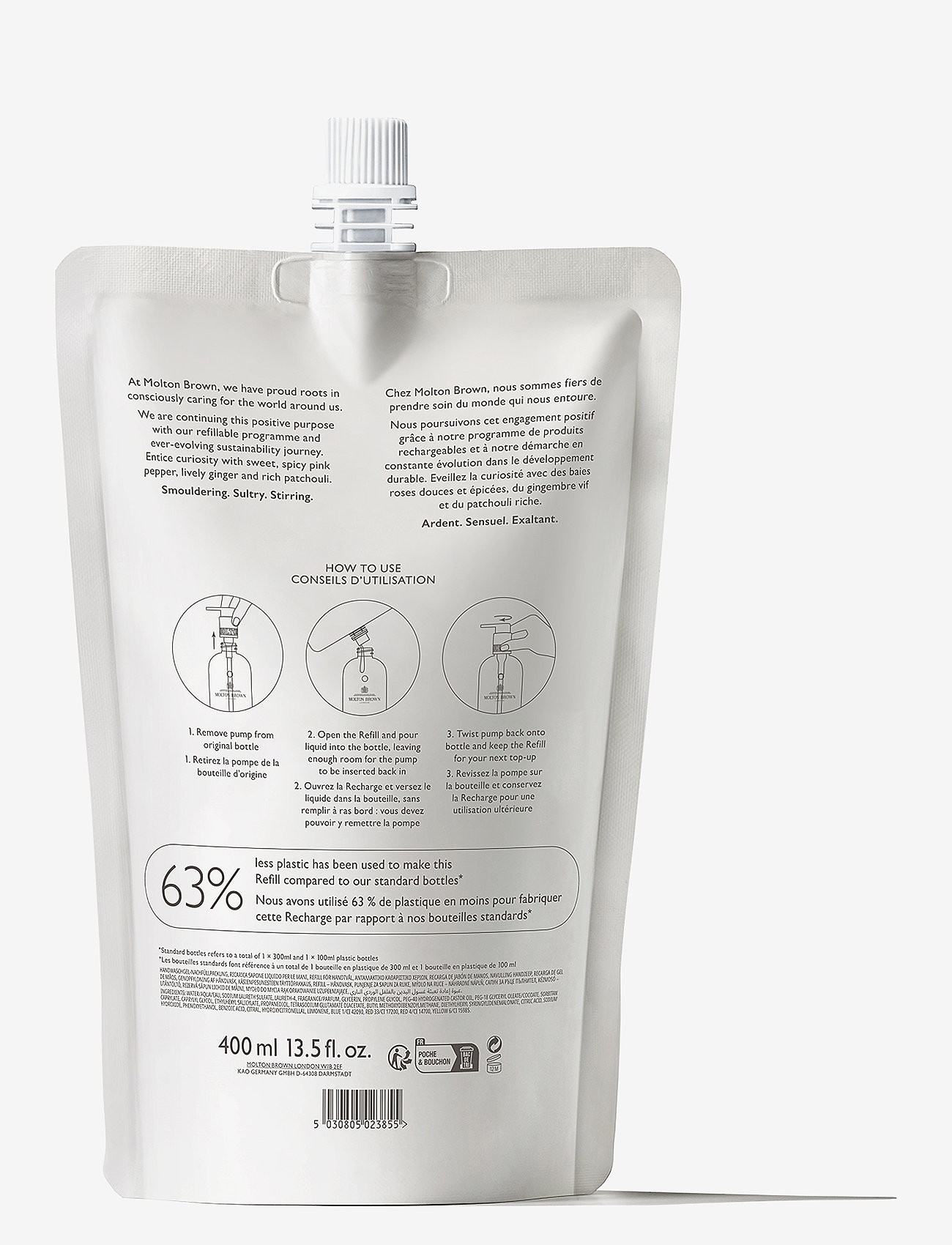 Molton Brown - Fiery Pink Pepper Fine Liquid Hand Wash Refill - tvål refill - clear - 1