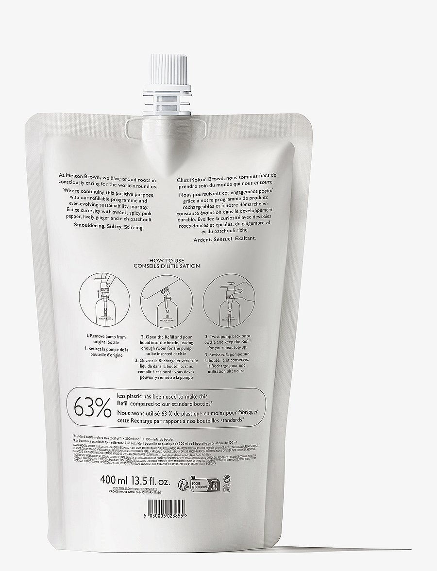 Molton Brown - Fiery Pink Pepper Fine Liquid Hand Wash Refill - käteseebi täitepakid - clear - 1