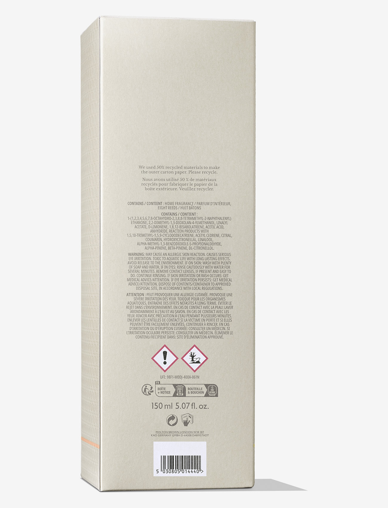 Molton Brown - Re-Charge Black Pepper Aroma Reeds - huonetuoksut - clear - 2