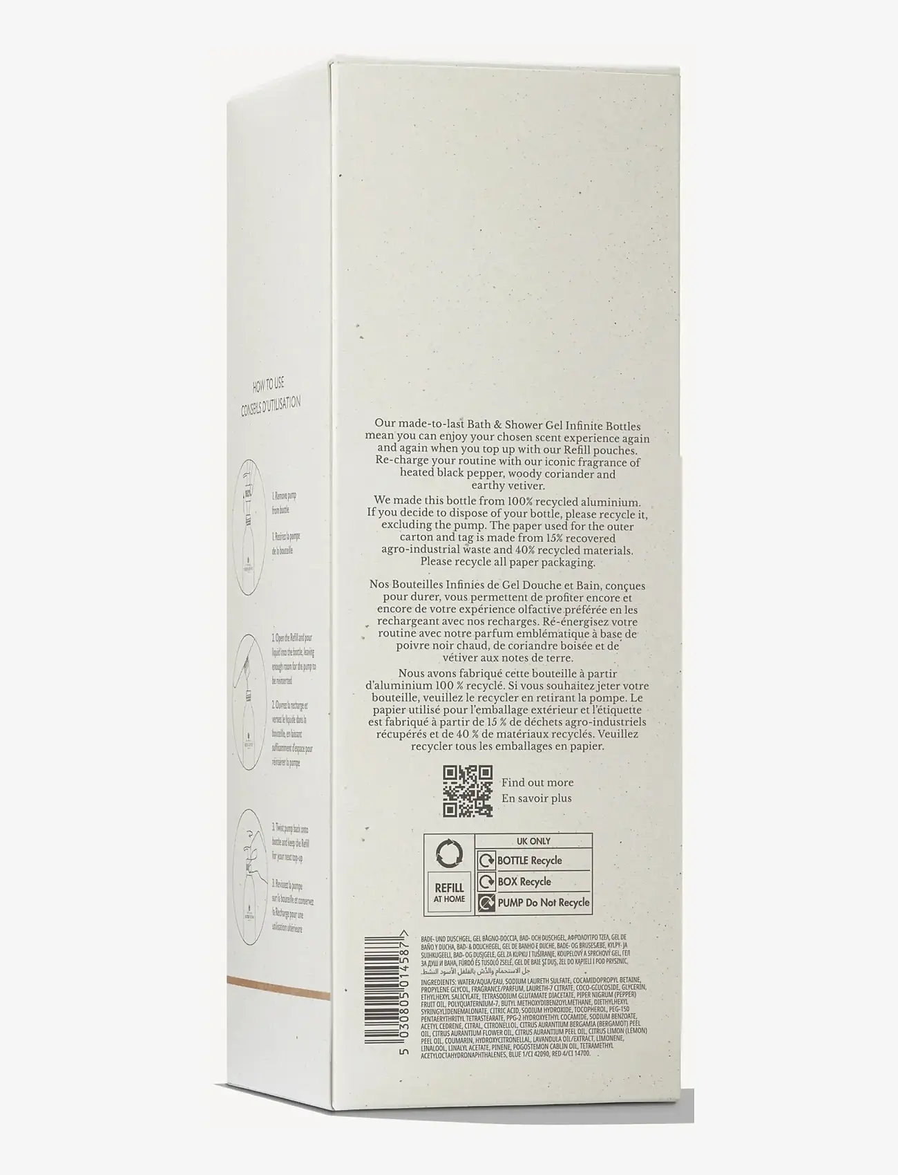 Molton Brown - Infinite Bottle Re-charge Black Pepper Bath & Shower Gel - shower gels - 1010 - 3