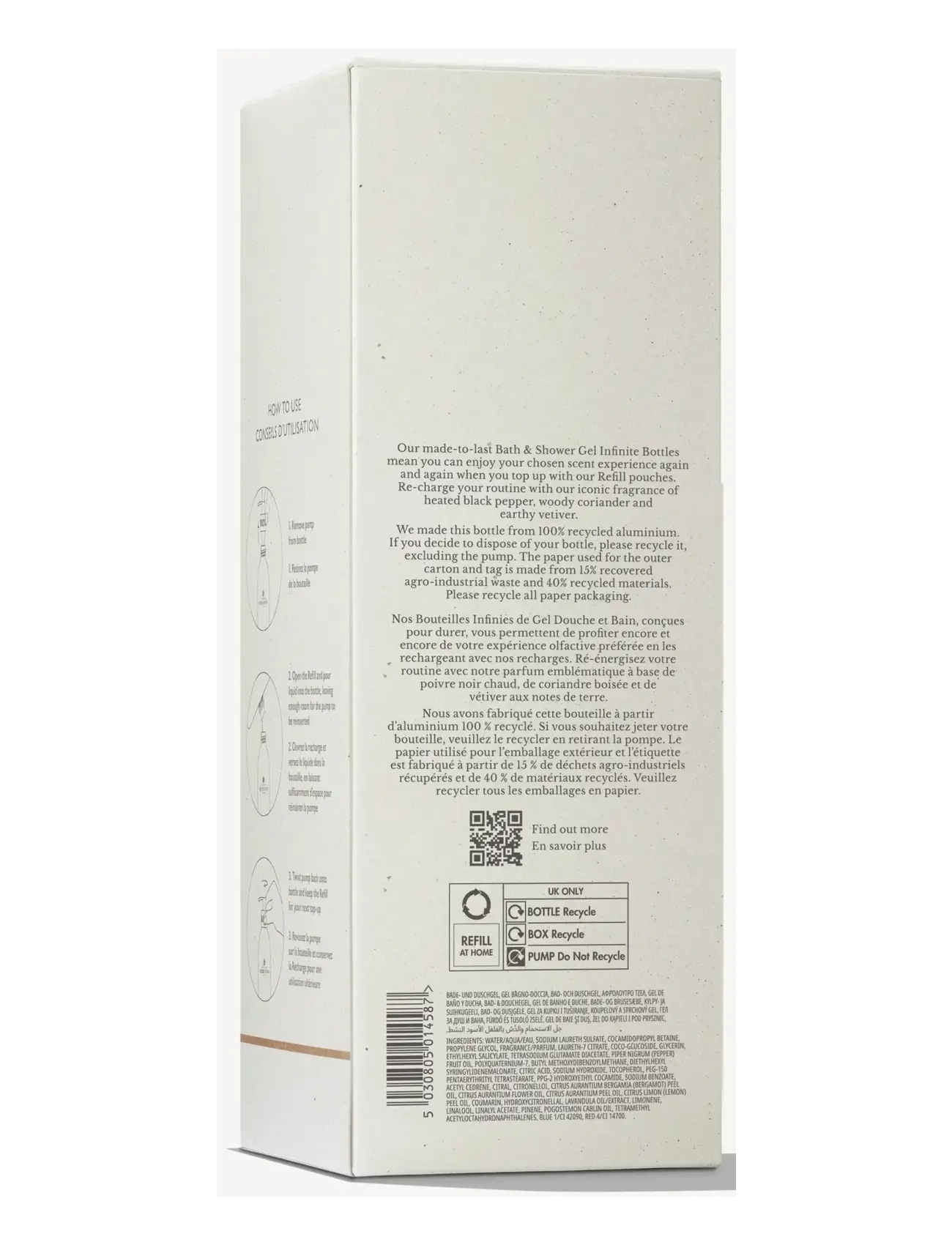 Molton Brown - Infinite Bottle Re-charge Black Pepper Bath & Shower Gel - shower gels - 1010 - 3