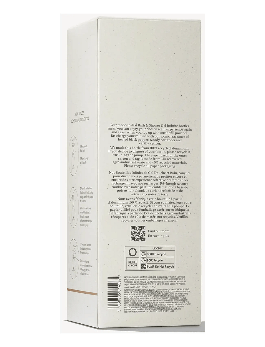 Molton Brown - Infinite Bottle Re-charge Black Pepper Bath & Shower Gel - vann ja dušš - 1010 - 3